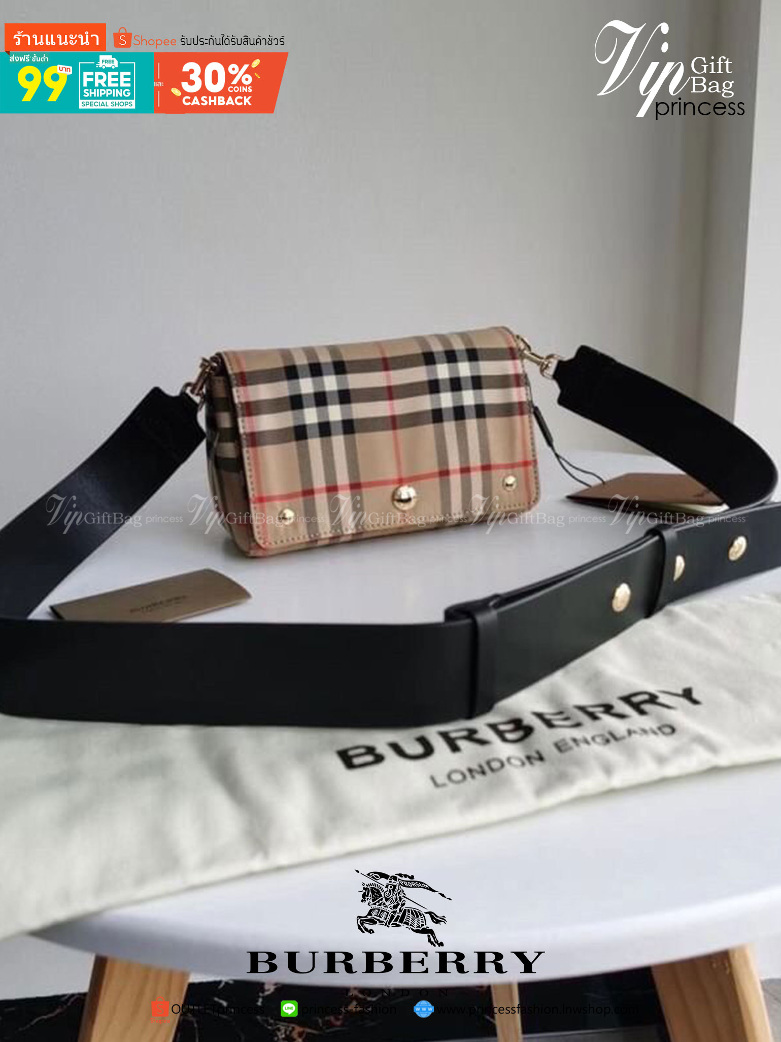 พรีเมี่ยมกิ๊ฟแท้ 100% 】BURBERRY Vintage canvas CROSSBODY BAG VIP GIFT WITH PURCHASE (GWP) วัสดุหนังแท้ และผ้าแคนวาส งานสวยมากก ถ่ายจากสินค้าจริงที่คุณลูกค้าจะได้รับเลยค่ะ