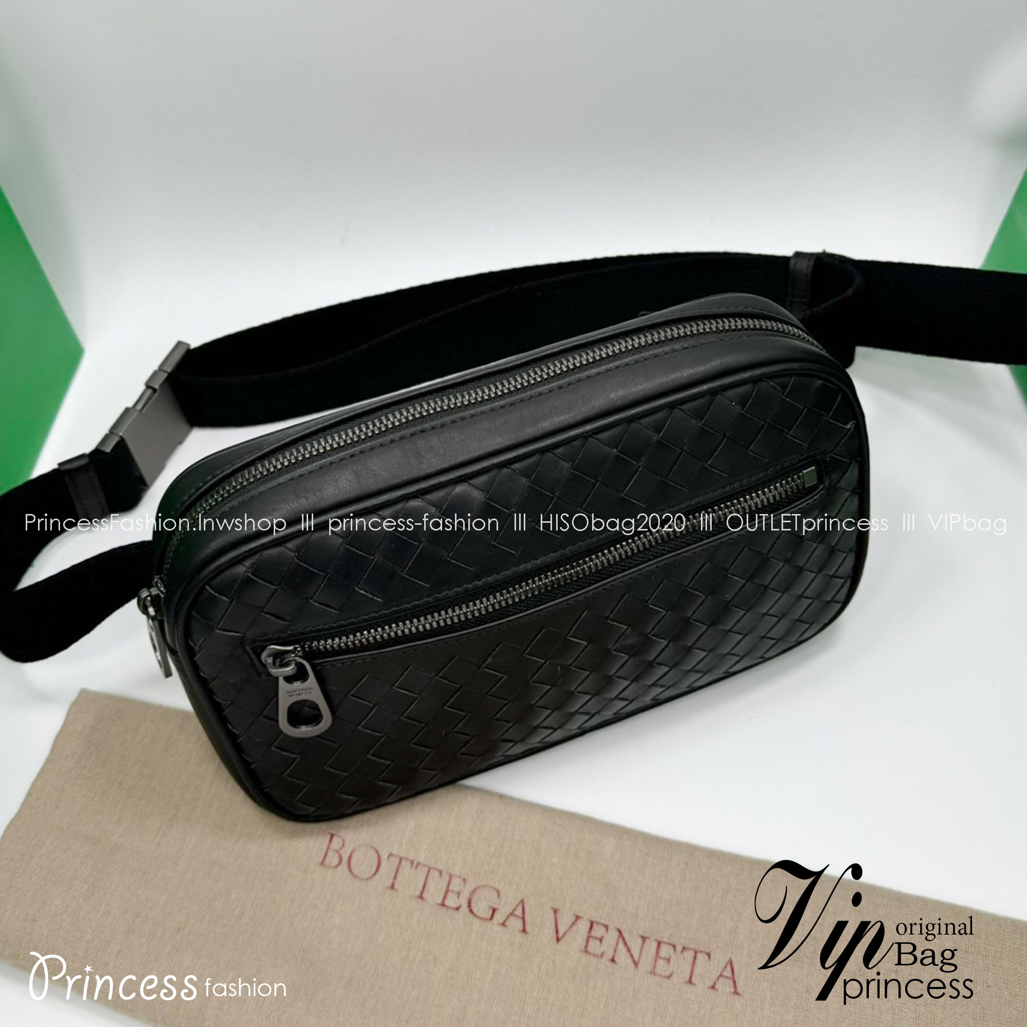 BOTTEGA Belt Bag กระเป๋าคาอก ดีไซส์สานเป็นเอกลักษณ์ everyday look เอาใจหนุ่มๆ สวยเท่คลาสสิก เกรดออริ 1:1