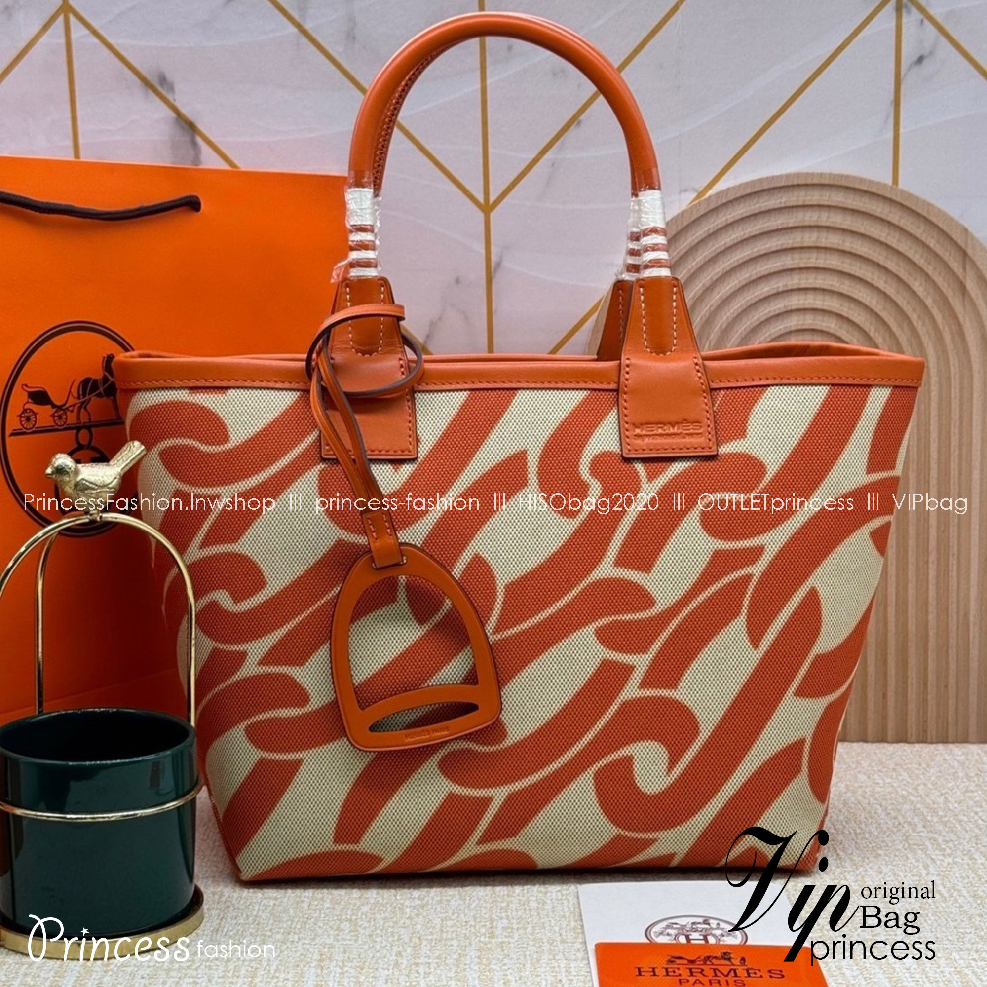 HERMES Steeple Tote Bag / H Steeple canvas tote bag 30cm กระเป๋าทรงโท้ทแคนวาสอย่างดี พิมพ์ลายคมชัด ลายใหม่สวยหรู เกรดออริ สลับแท้
