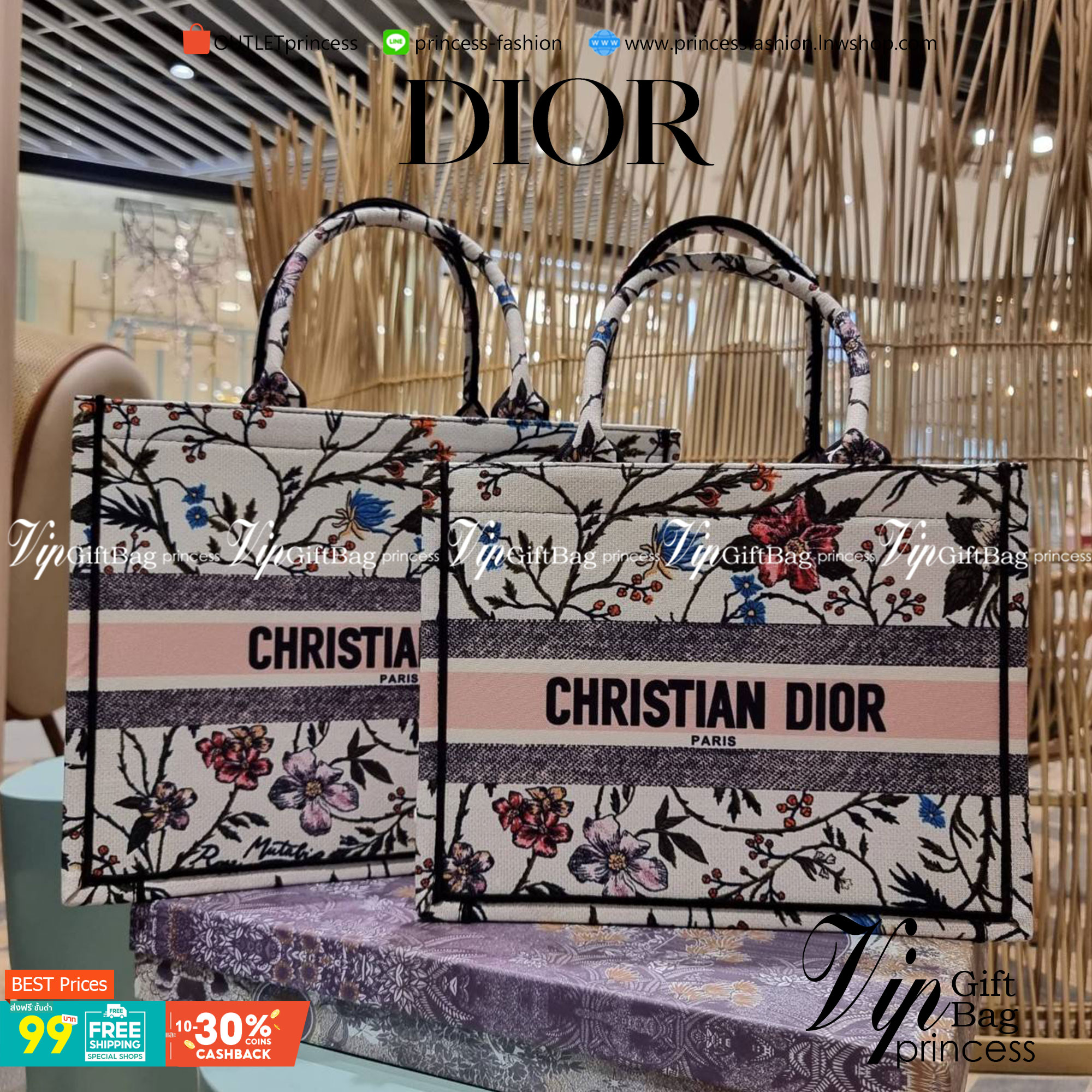 VIP 】HOT ARRIVAL!! DIOR CD SHOPPING BAG WITH GWP กระเป๋าทรงช้อปปิ้งใบใหญ่ จุใจ!! พรีเมี่ยมกิ๊ฟรุ่นดับเบิ้ลฮอต ดีไซน์คลาสสิควินเทจ สวยหรู วัสดุผ้าแคนวาสลายกราฟฟิค ภายในโล่งกว้างมากๆ ใส่ของจุสุดๆ โน้ตบุ้ค ไอแพด กระเป๋าสตางค์ มือถือ หรือเสื้อผ้ายังได้ สะพายค
