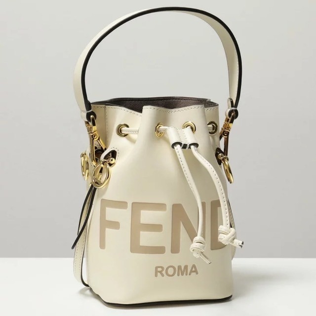 FENDI Mon Tresor Mini Leather Bucket Bag / FENDI Bucket Bag พร้อมส่ง กระเป๋าถือหรือสะพายข้างทรงบัคเก็ต ทรงขนมจีบ ลายแบรนด์ อะไหล่ทองหรูหรา