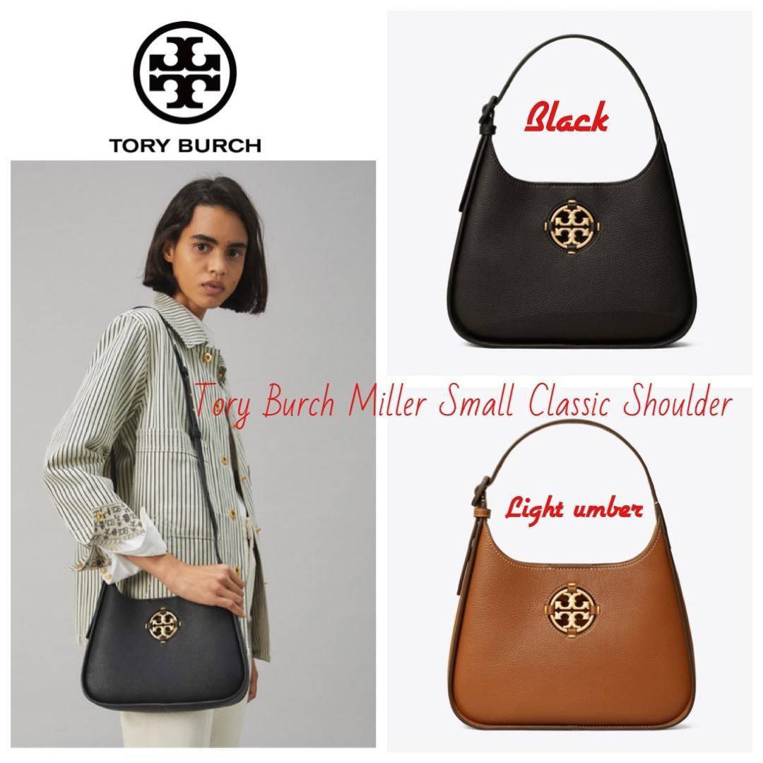 Tory Burch Miller Small Classic Shoulder Bag กระเป๋าที่เป็นได้มากกว่ากระเป๋าสะพายไหล่ โดยทางแบรนด์มีการออกแบบที่การต่อสายให้มาในลุคช์สะพายข้างได้ เป็นเอกลักษณ์ไม่ซ้ำใคร รูปทรงคลาสสิค เปิดปิดด้วยแม่เหล็กเพิ่มความปลอดภัย วัสดุหนังวัวแท้นุ่มต่อผิวสัมผัส มาคู