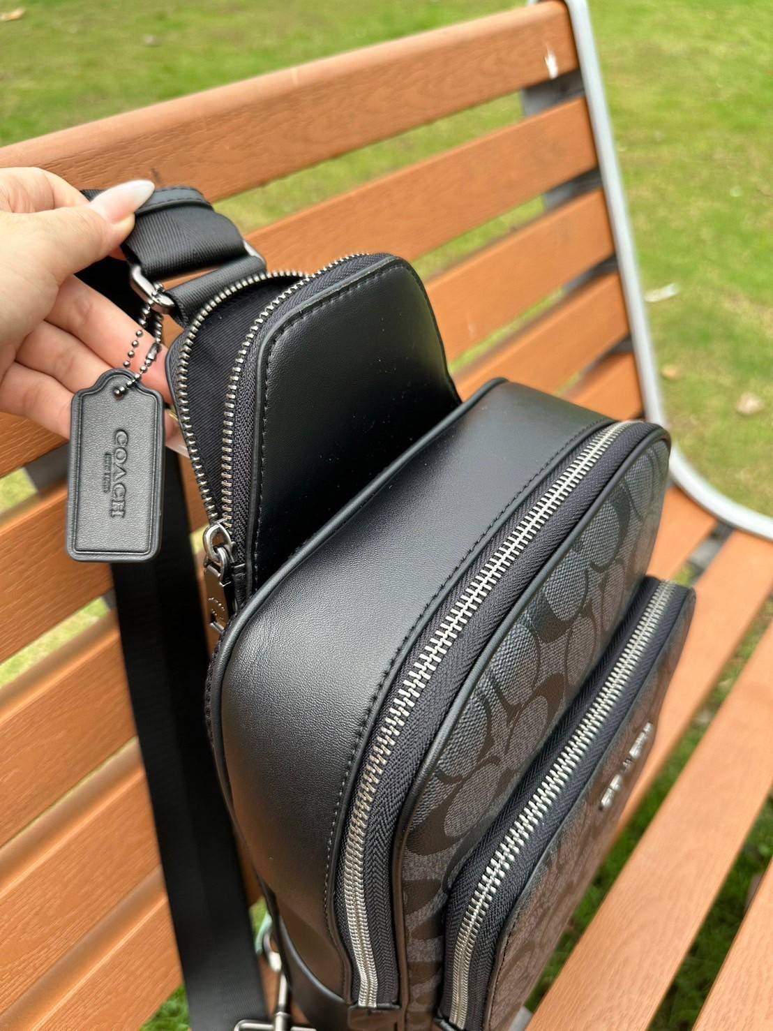 พร้อมส่ง 4 สี COACH Ethan Pack In Signature Canvas / COACH GRAHAM PACK กระเป๋าคาดอก 🧡 เกรดท็อปออริจินอล 1:1 สลับแท้ เกรดดีสุด ใช้งานต่างประเทศได้