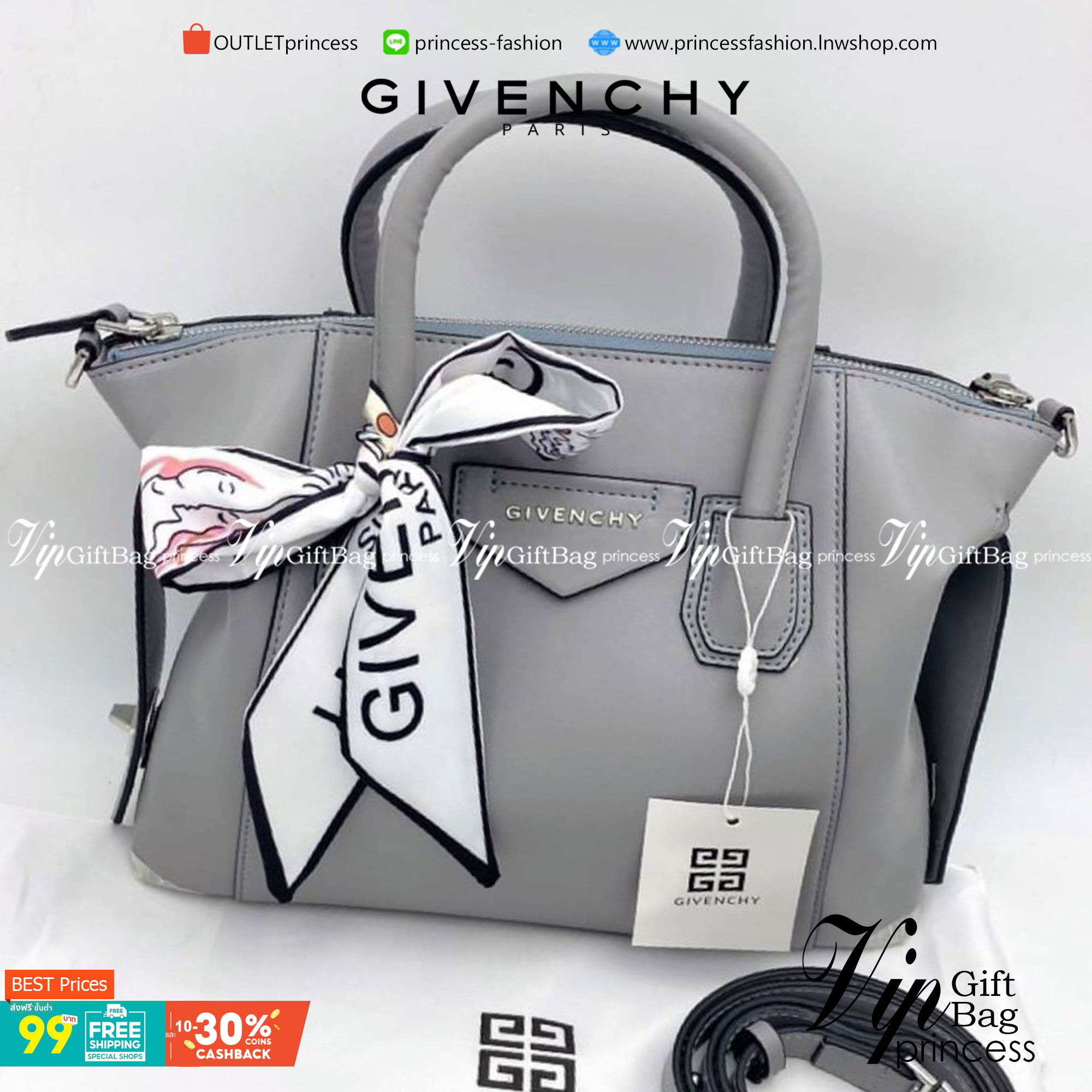 GIVENCHY Antigona Soft leather tote bag ฟรีผ้าผูก!! กระเป๋าสะพายข้าง ทรงสวยมากค่ะ มี 2 ขนาด รุ่นยอดนิยมดาราเซเลปใช้กันเพียบ งานจริงสวยหรูดูแพงมากนะค้าา ราคานี้คุ้มที่สุด มีมารอบนี้ 6 สี 2 ขนาด เลือกให้ปังไปเลยค่าาา