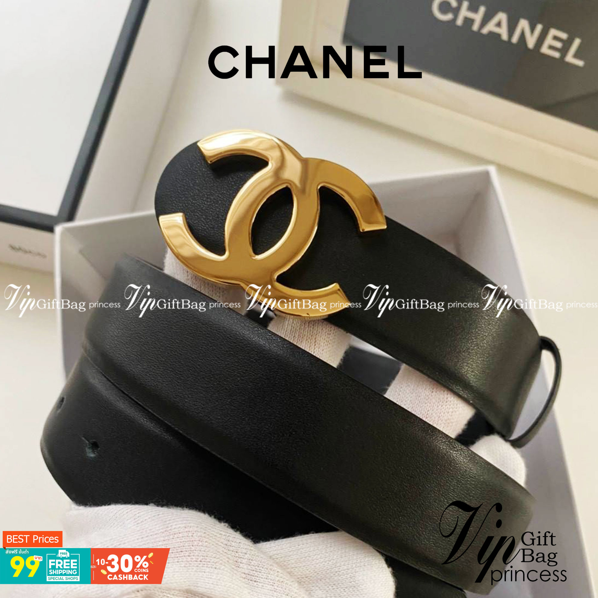CHANEL BELT เข็มขัดสุดหรูสายหนังแท้ หรูหรา น้อยแต่มาก ภาพถ่ายจากงานขายจริง โลโก้ 3D metal เข้าได้กับทุกลุ๊คสไตล์การเเต่งตัว สวยหรูดูดีมีระดับ ไอเท็มนี้แนะนำเลยค่าา มาน้อยรีบๆ หน่อยน้าา