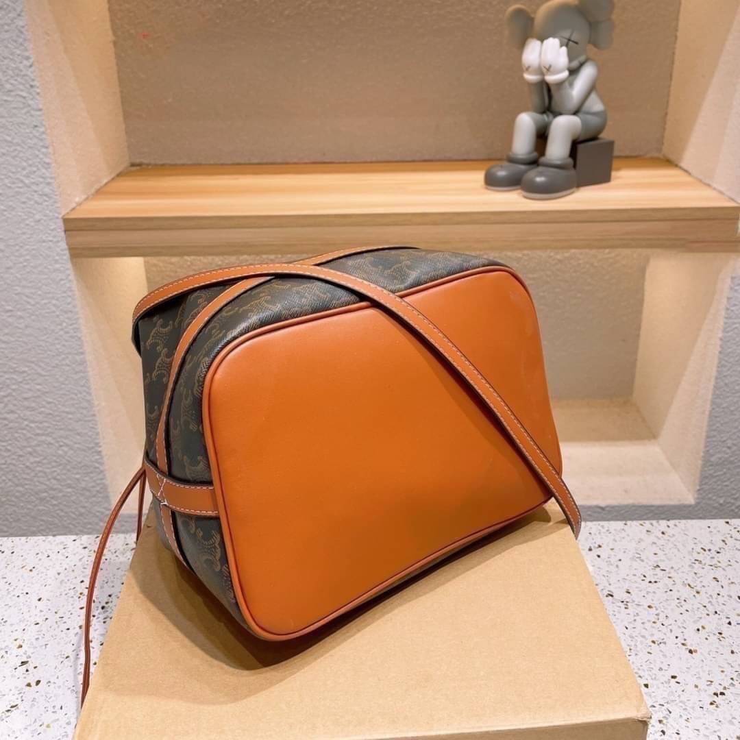 CELINE a monogram canvas bucket bag Size 10”