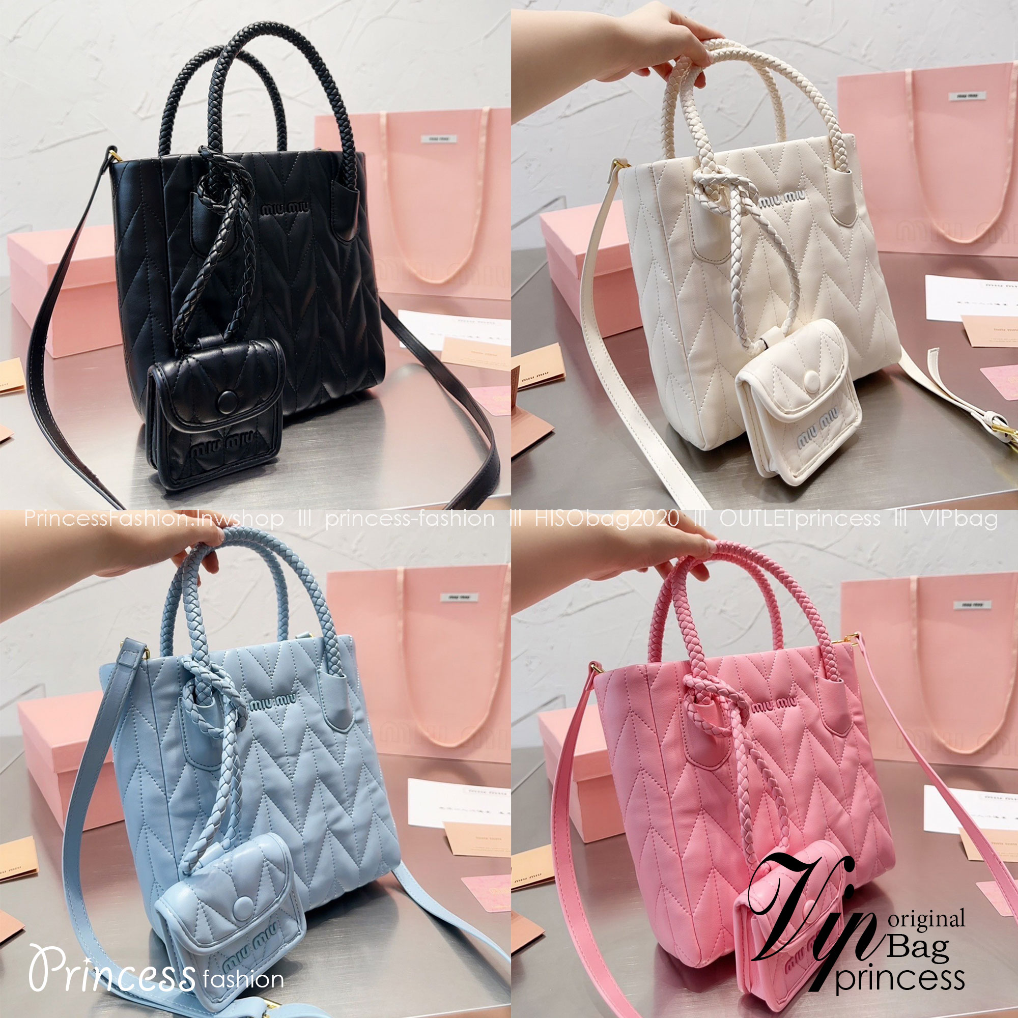 MIU MIU Tote candy color handbag / MIU MIU BAG พร้อมส่ง 4 สี กระเป๋าทรงโท้ท พร้อมใบเล็ก น่ารักน่าใช้ให้ความละมุน ลุคคุณหนูน่ารักสุดๆ ค่ะ