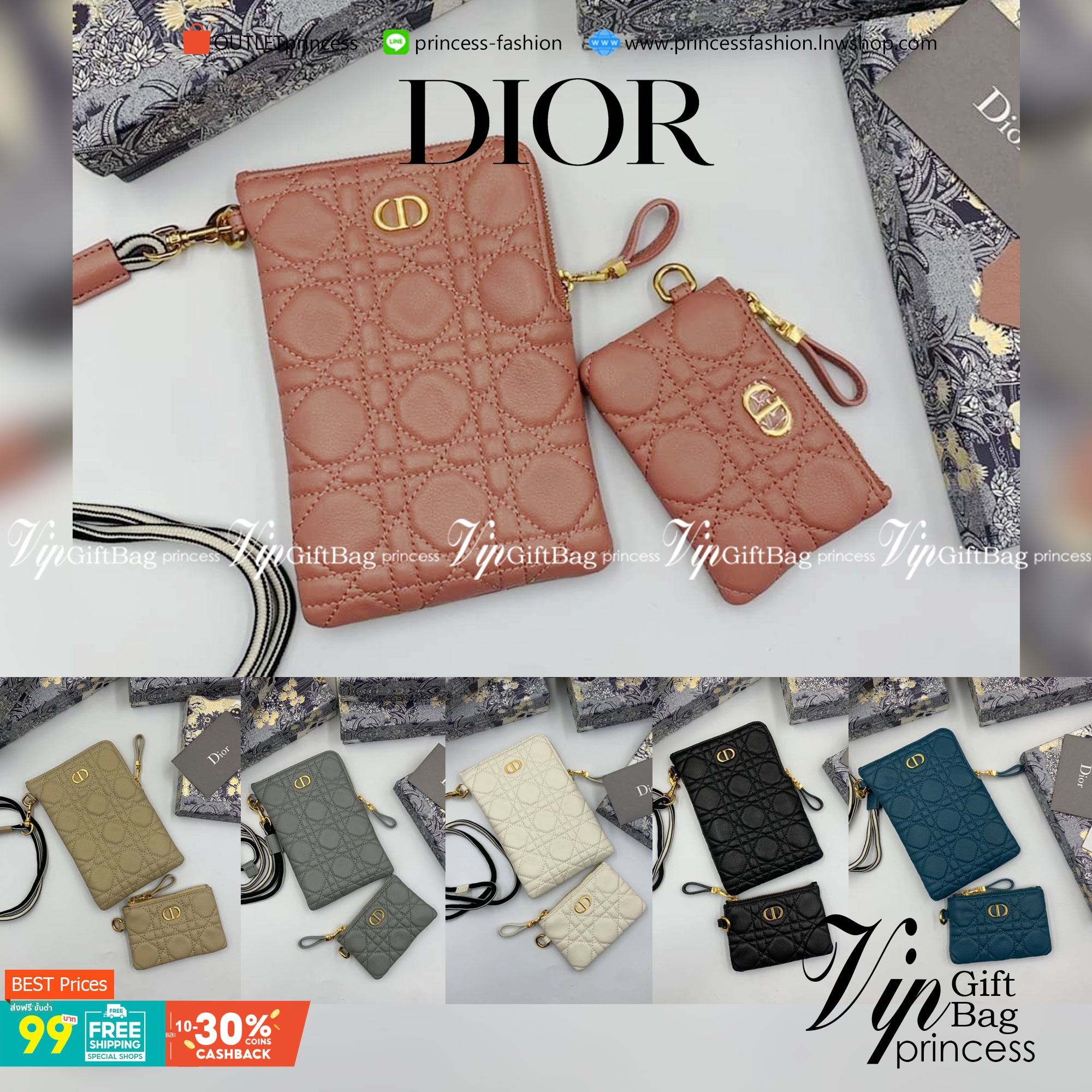 VIP 】CHRISTIAN DIOR PHONE BAG 2 in 1 DOUBLE BAG กระเป๋าเซ็ท 2 ใบ มีสายสะพายข้าง ถอดออกใช้งานได้ ถือว่าคุ้มมากๆเลยค่ะ สามารถใช้งานแยกกันได้ ใส่สายสะพายหรือ ถือได้ วัสดุหนังแท้ สวยงามนุ่มฟู น่ารักมากๆ เลยน้าาา