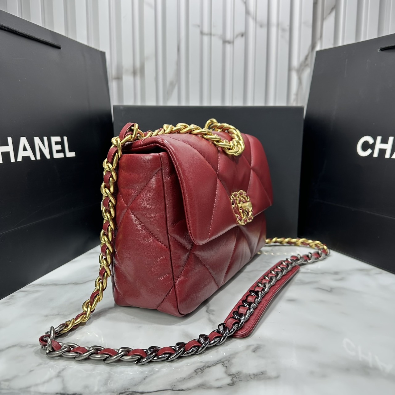 ORI หนังแท้ | CHANEL 19 Flap Bag 25cm กระเป๋าสะพายรุ่นยอดนิยม หนังนิ่มนุ่มลื่น หรูหราระดับตำนาน สวยงามเหนือกาลเวลา