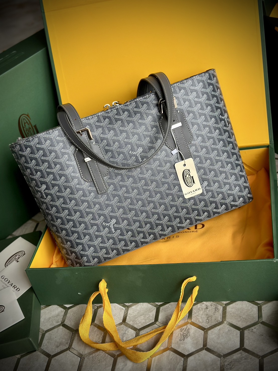 GOYARD Goyardine Sac Marie Galante MM / GOYARD Tote Bag กระเป๋าทรงโท้ทจุของได้เยอะ งานสวยเนี๊ยบ เกรดออริ สลับแท้ 1:1 ใช้ต่างประเทศได้