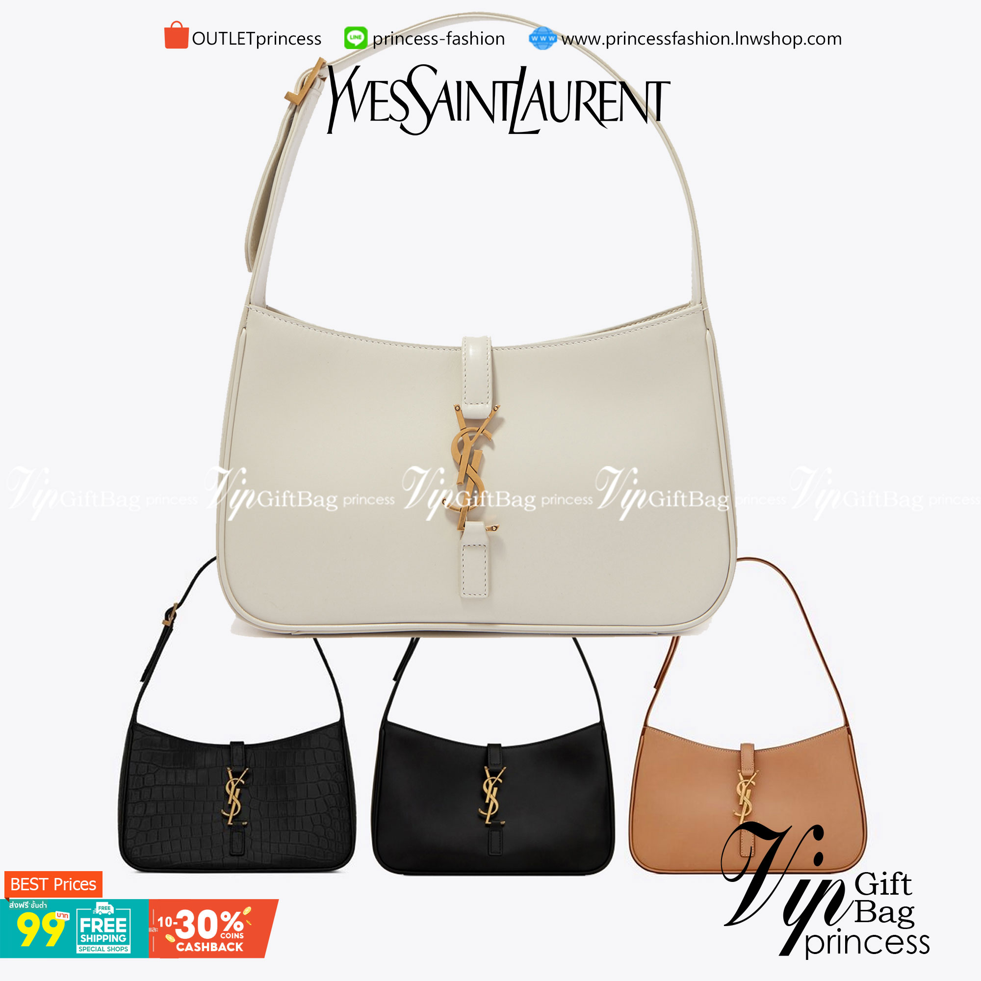 VIP 】YSL Saint Laurent Le 5 à 7 Leather Hobo Bag พร้อมส่ง 4สี รุ่นยอดนิยม ใบนี้เลย!! สวยหรู กระเป๋าสะพายไหล่ ดีไซน์อยู่ทรงคลาสสิคแฝงความหรูด้วยโลโก้สีทองอร่ามโดดเด่น วัสดุหนังเรียบ สาวๆที่รออยู่ต้องรีบจัด รีบมีเป็นของตัวเองกันน้า ราคาสุดคุ้มที่นี่ที่เดียว