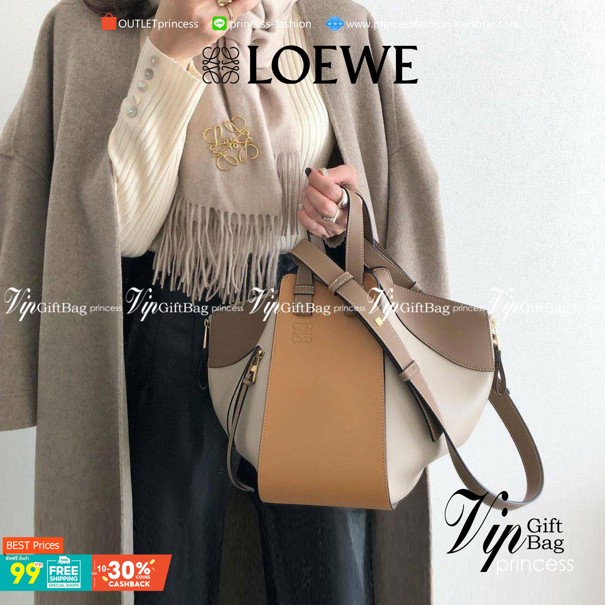 LOEWE HANDLE & SHOULDER BAG GIFT WITH PURCHASE (GWP) กระเป๋าถือหรือสะพายหนังแท้พรีเมี่ยมกิ๊ฟ Limited จาก LOEWE PERFUME DUTYFREE รุ่น Rare items สุดๆวัสดุหนังแท้ Calfskin หนังสวยดีไซน์มีเอกลักษณ์ ใบใหญ่กำลังดี น้ำหนักเบา สามารถปรับได้หลายทรง ด้านข้างมีซิปป