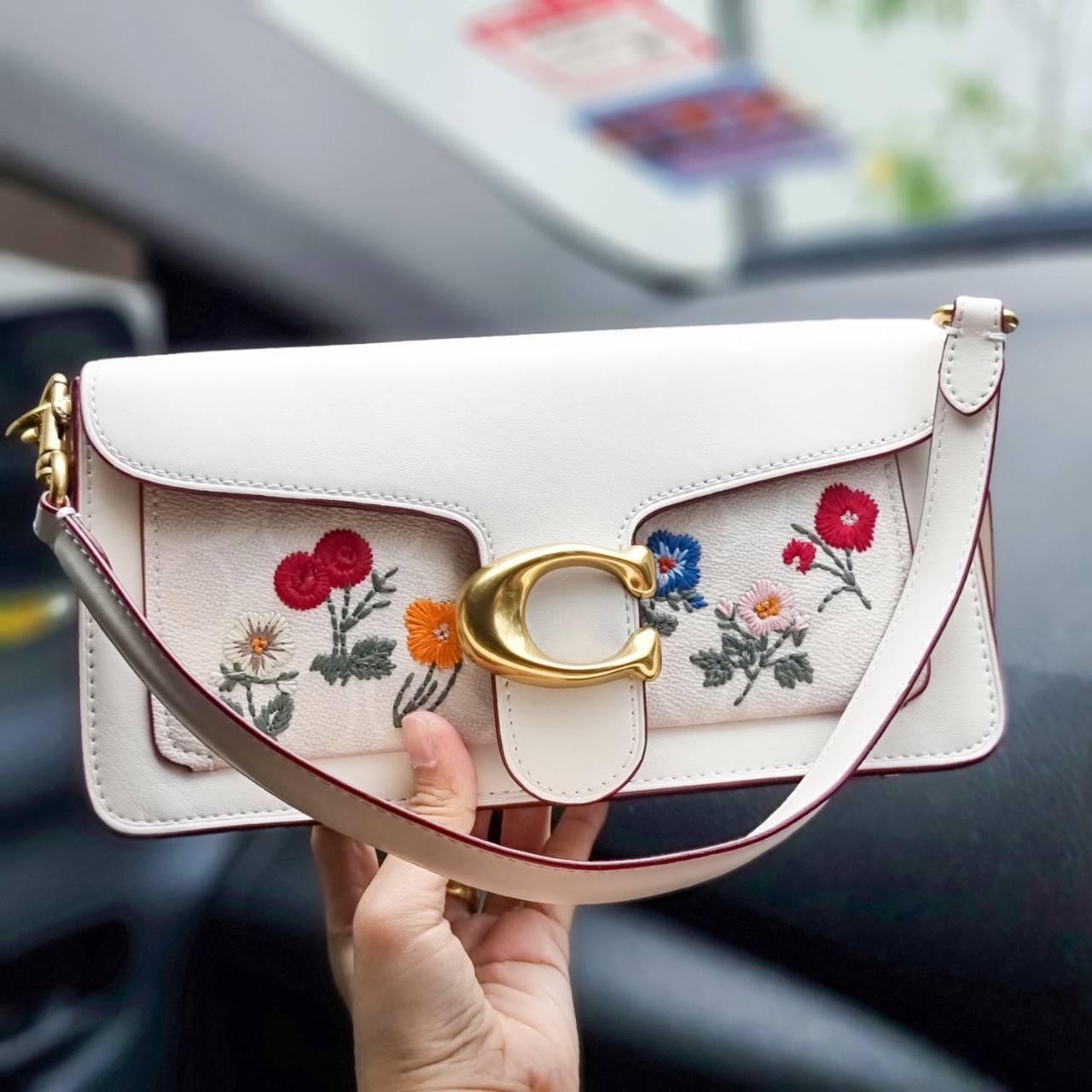 COACH TABBY SHOULDER BAG 26 WITH WILDFLOWER PRINT 630 WITH FLORAL EMBROIDERY 627