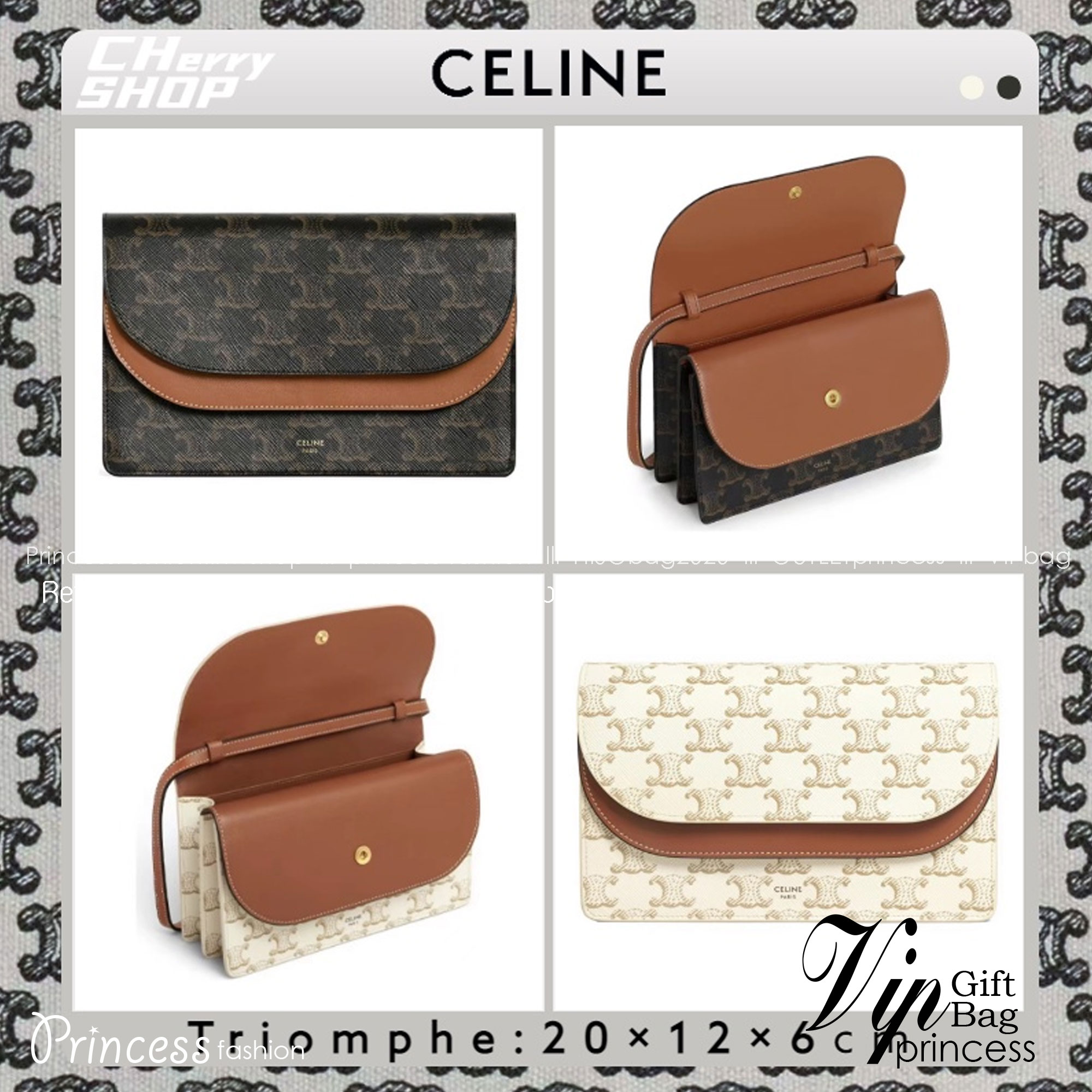 CELINE WALLET ON STRAP IN TRIOMPHE CANVAS AND LEATHER อีกหนึ่งรุ่นยอดนิยม กระเป๋าสะพายกึ่งคลัทช์ ในรูปแบบกระเป๋าสตางค์ ให้พกพาได้ง่าย ใส่ของสำคัญ มือถือ หรือบัตรต่างๆได้