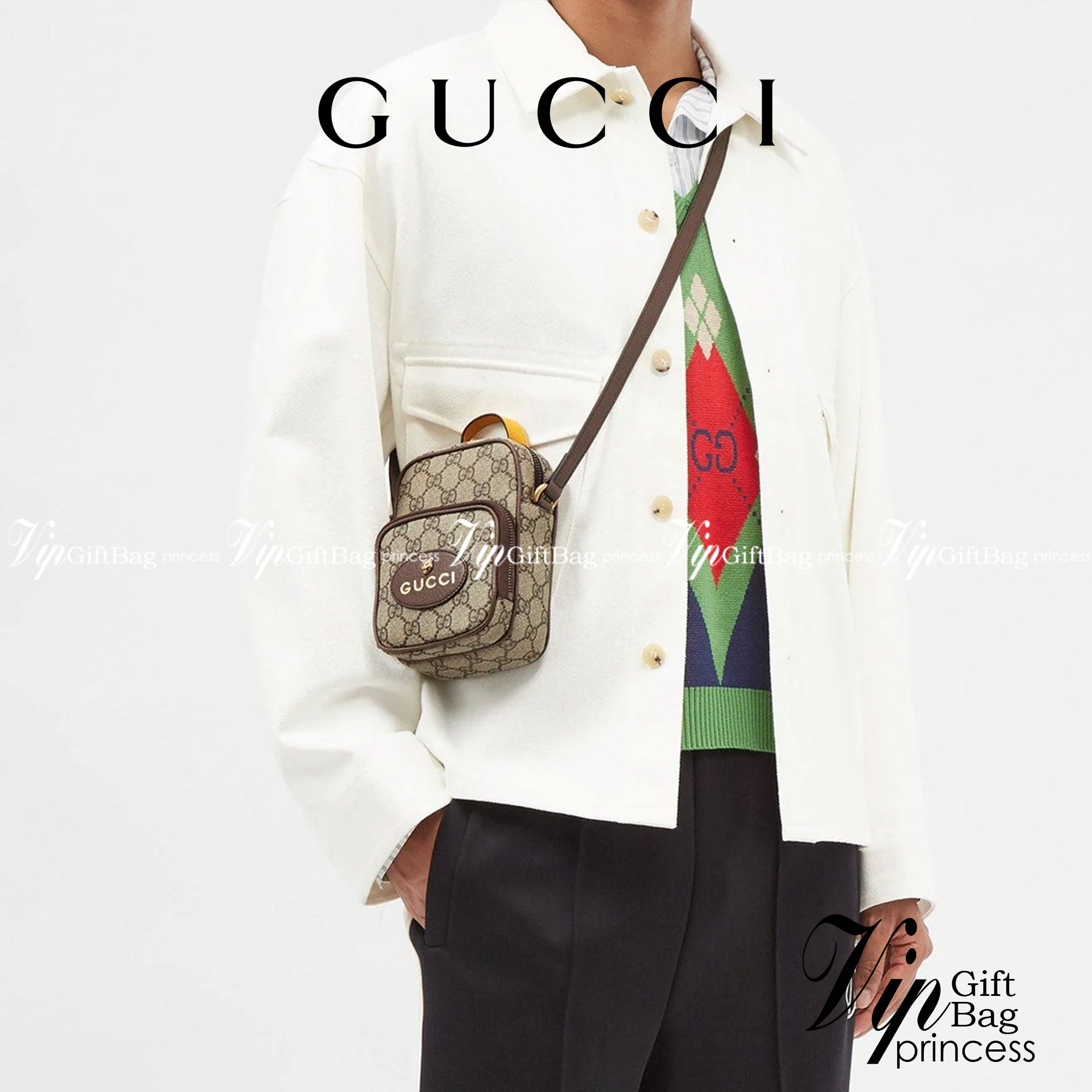หนังแท้ GUCCI Neo Vintage mini bag / GG Mini Crossbody bag กระเป๋าสะพายข้างใบเล็ก ใช้ได้ทั้งชาย/หญิง งานหนังแท้ทั้งใบ ออริจินอลเกรด ภาพสินค้าถ่ายจากงานขายจริง ใช้งานต่างประเทศได้ค่ะ