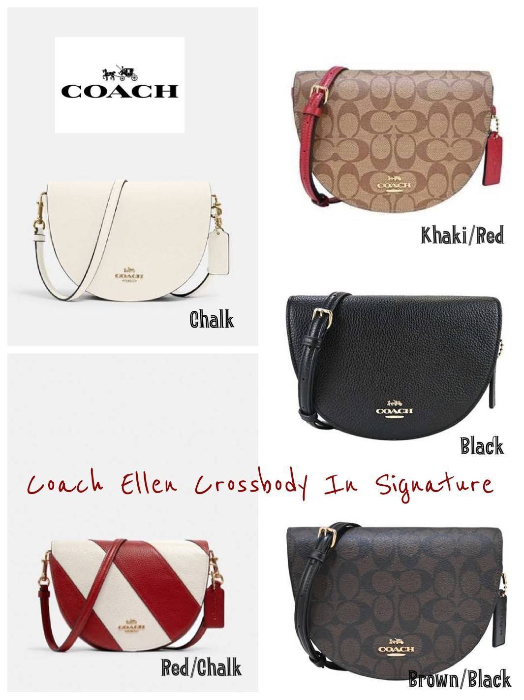 พร้อมส่งที่ไทยครบทั้ง6สีค่ะ 😘 Coach Ellen Crossbody In Signature ((C1432)) กระเป๋าทรงฮาฟมูนรูปทรงคลาสสิก ออกแบบให้มีลักษณะโค้งมน ไม่ดูเป็นทรงแข็งจนเกินไป ดีไซน์และสีของกระเป๋ายังเรียบง่าย เข้าได้กับทุกชุด สะพายครอสบอดี้ร์//สะพายข้าง หรือถือแบบคลัท