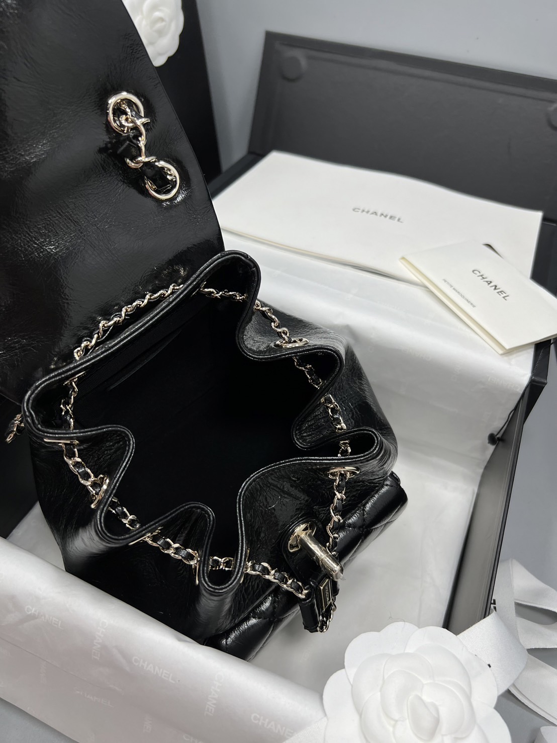 CHANEL MINI DUMA BACKPACK BLACK กระเป๋าเป้ไซส์มินิ รุ่นยอดนิยม เกรดออริ ท็อป สลับแท้ 1:1 ผ่านทุก ตม ใช้งานต่างประเทศได้