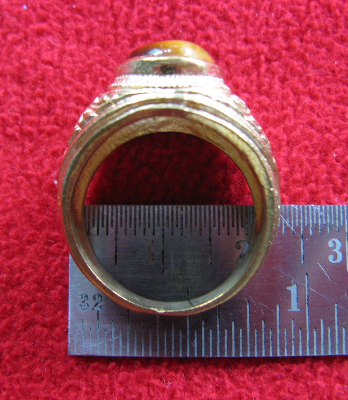 สินค้าหมดค่ะ แหวนพลอยตาเสือเนื้อทองเหลือง(คุ้มครอง)แบบเล็กค่ะ