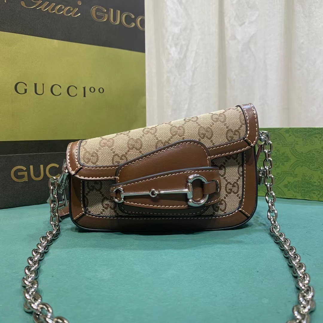 7.5" GUCCI HORSEBIT 1955 MINI SHOULDER BAG by an asymmetrical shape กระเป๋าสะพายไหล่ดีไซส์รูปทรงร่วมสมัย