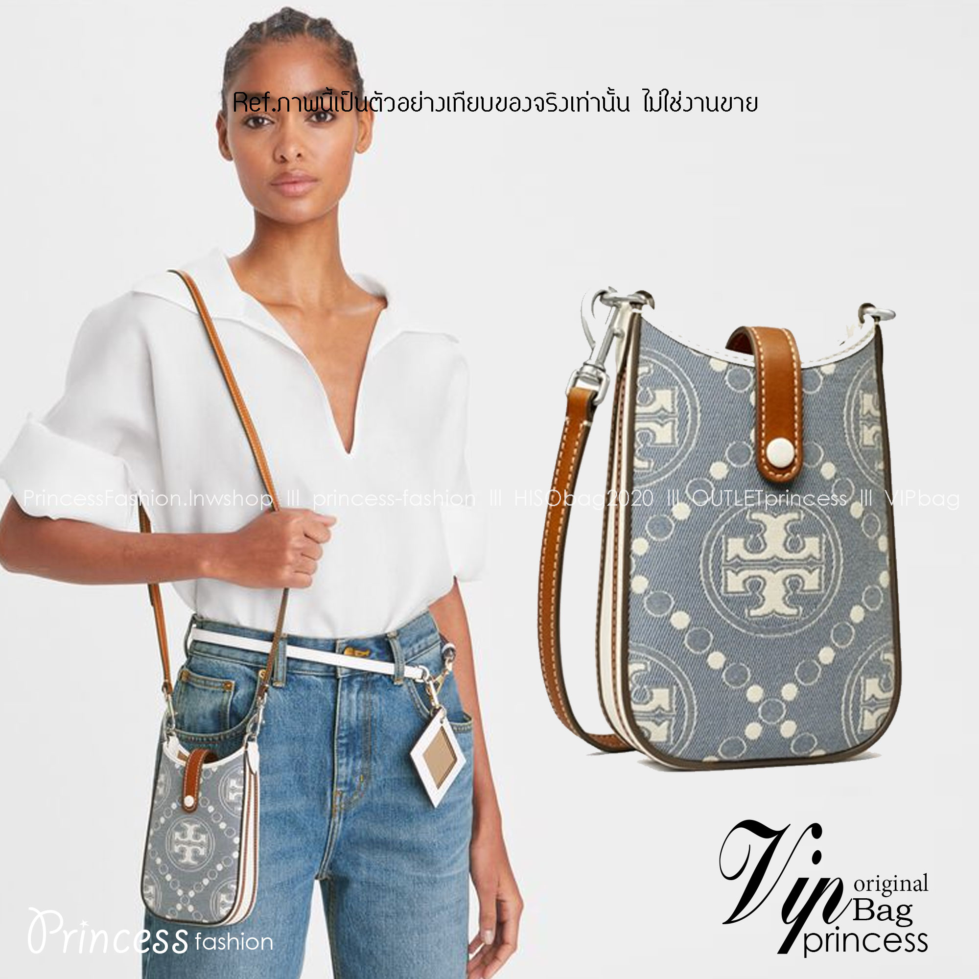 Tory Burch T Monogram Phone Crossbody / Tory Phone Bag พร้อมส่ง กระเป๋าใส่โทรศัพท์ สวยคม ด้านหลังมีช่องใส่บัตร