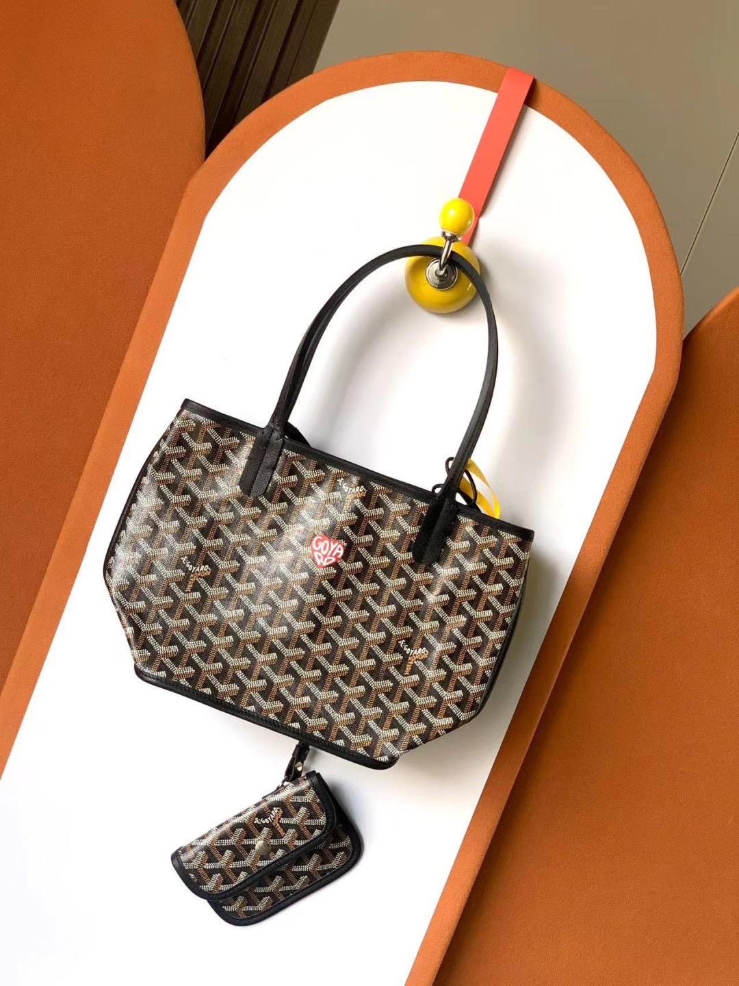 GOYARD Anjou Mini Bag Little Heart Shape กระเป๋าทรงโท้ทมินิ หนังแท้สวยเป๊ะ เกรดท็อปออริ สลับแท้ 1:1 เกรดดีสุด ใช้ต่างประเทศได้ ผ่านทุก ตม.