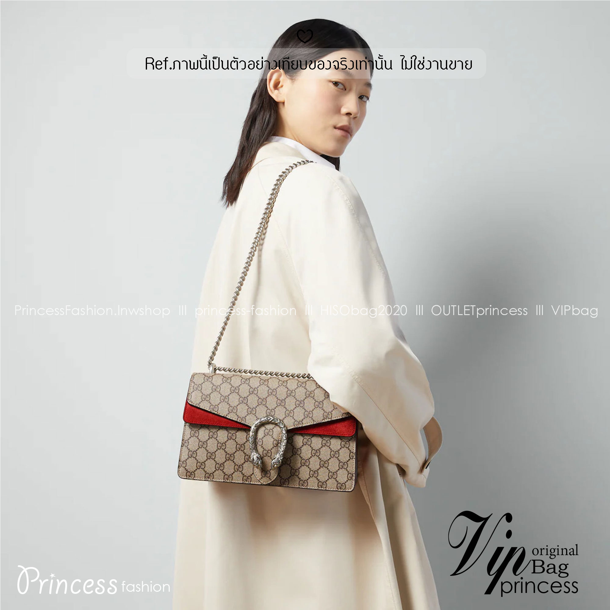 GUCCI Dionysus small shoulder bag กระเป๋าสะพายรุ่นคลาสสิคสุดวินเทจ ฮอตสุดไม่มีใครเกิน ที่สาวๆต้องไม่พลาด!! ดึงดูดและสะกดสายตาด้วยอะไหล่ดีเทลหรู