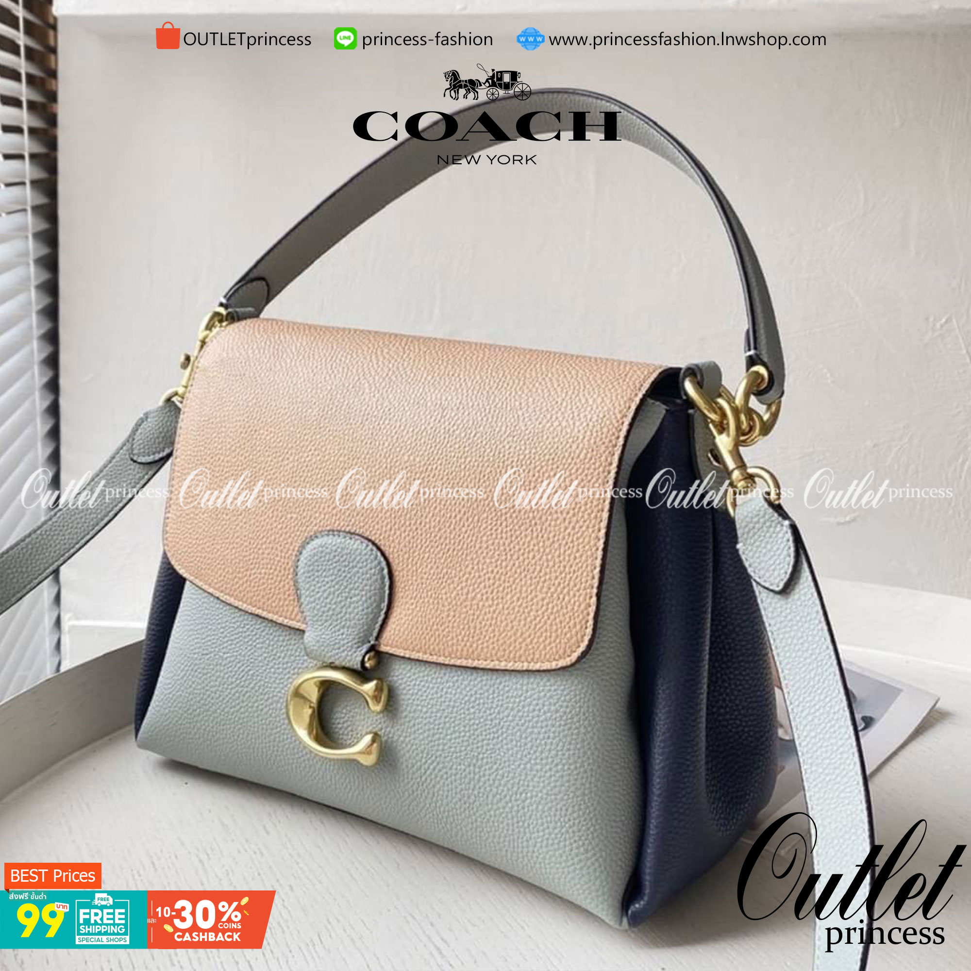 COACH Coated Canvas Signature May Shoulder Bag สวยที่สุดในระดับที่ใครๆก็ต้องเหลียวมอง!! คอลเลคชั่นใหม่ล่าสุด จัดไปสวยก่อนใครได้เลย กับกระเป๋าสะพายไหล่/ข้าง ดีไซน์สุดหรู ในราคาสุดคุ้ม วัสดุหนังแคนวาสสลับหนัง pepble นุ่ม เปิด-ปิดกระเป๋าด้วยกระดุมแม่เหล็ก มี