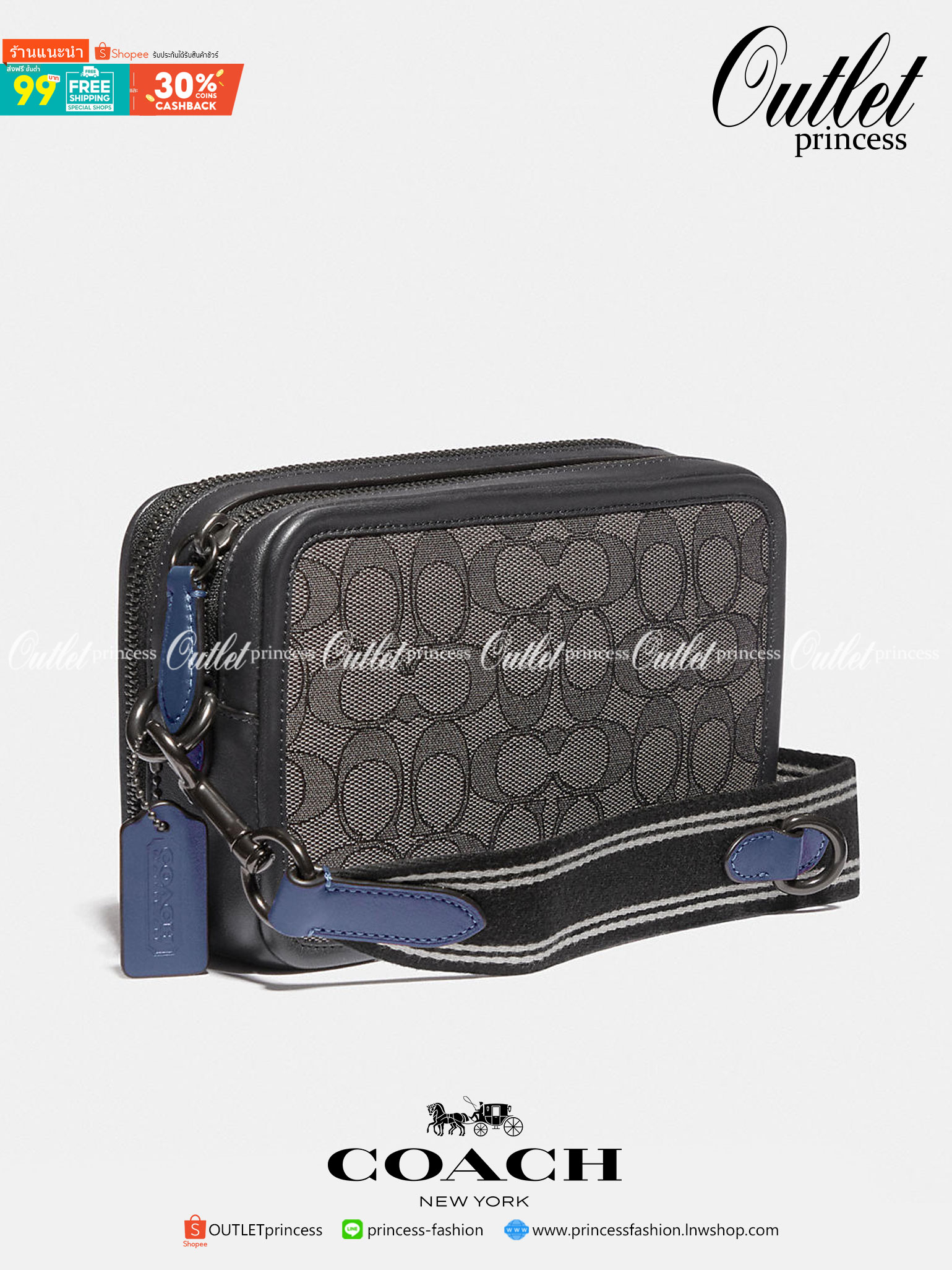 รุ่นสุดคูลล ใช้คู่ได้ทั้งชาย//หญิงเลยค่าา😘 COACH CHARTER CROSS BODY IN SIANATURE JACQUARD((C3780)) 💋พร้อมส่ง สินค้าออกใหม่ ไม่มียังไงไหว!! ✔️กระเป๋าสะพายครอสบอดี้ร์ หรือสามารถสอดมือตรงหนังด้านหน้าถือแบบเก๋ๆได้ด้วยค่าา วัสดุJacquardท