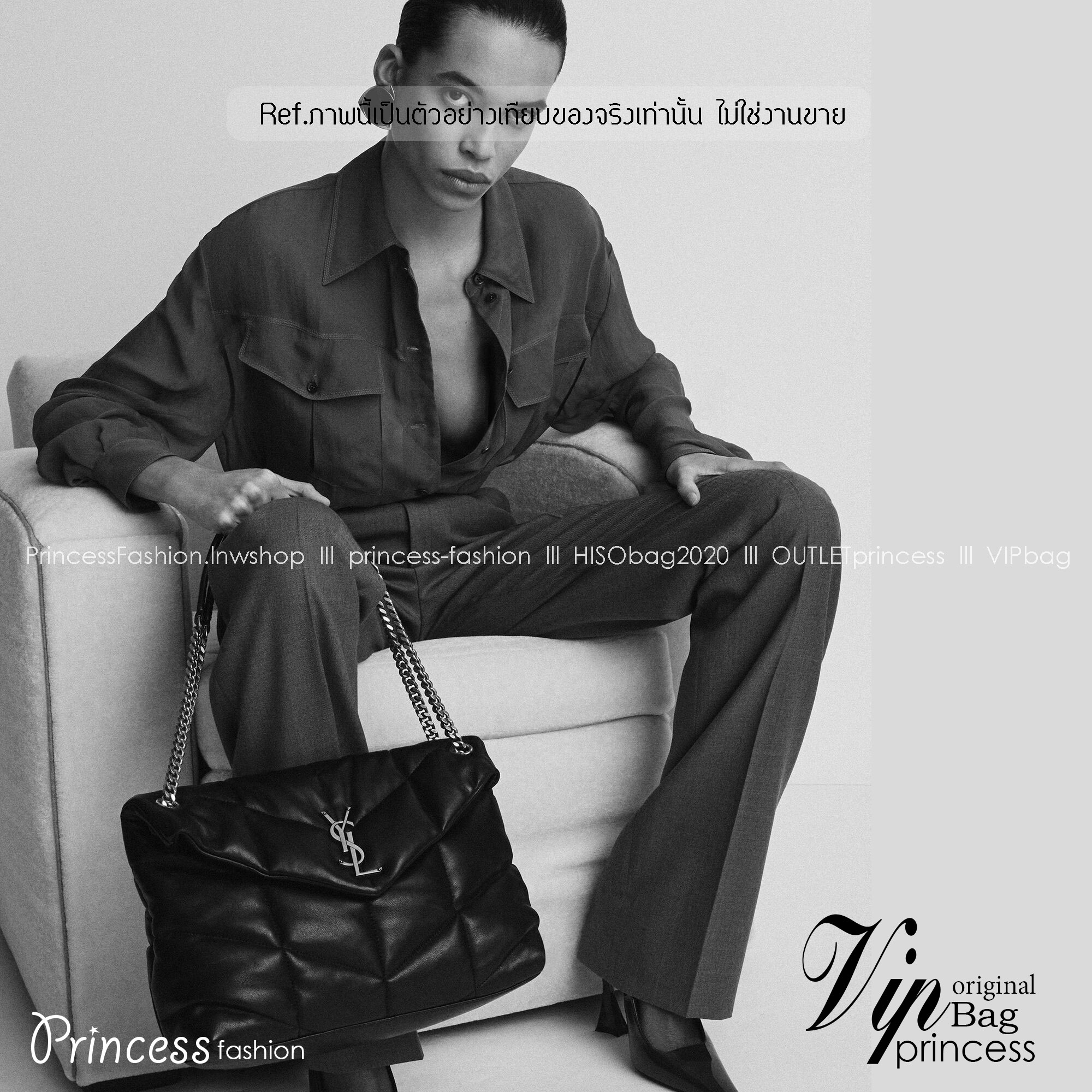 YSL PUFFER MEDIUM IN NAPPA LEATHER 35cm กระเป๋าสะพาย เกรดหนังสวยเต็มใบ เกรดออริ 1:1 ใช้งานต่างประเทศได้