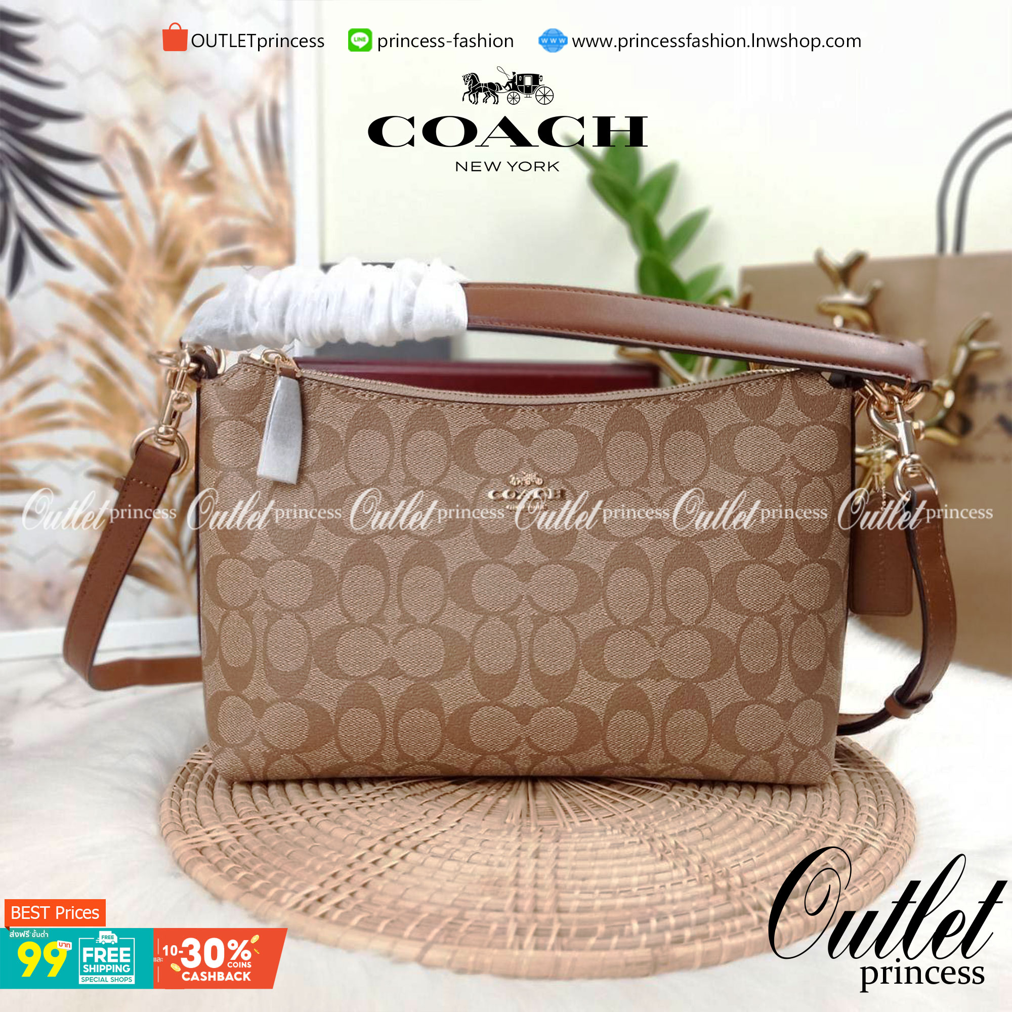 COACH LEWIS SHOULDER BAG IN SIGNATURE CANVAS (COACH F85696)🌺พอชใบใหญ่ ใส่ของได้จุใจ มีสายให้ 2 สาย อะไหล่สีทอง หรูหรา คลาสสิค สายยาวถอดได้ ปรับได้ ช่องด้านใน กว้างมากๆ ใช้ได้ทุกโอกาสจริงๆ แนะนำ ไม่ควรพลาดจ้า