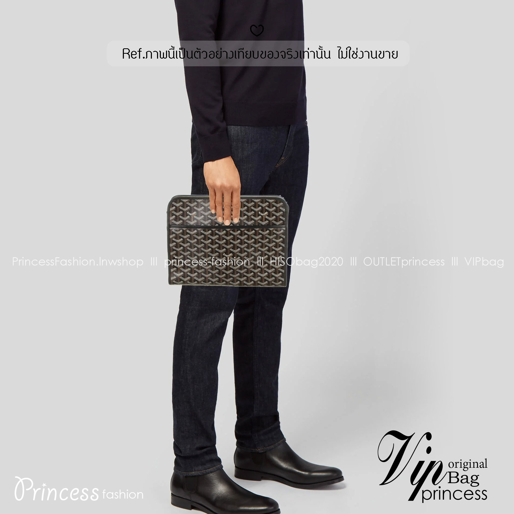 ORI หนังแท้ | Goyard Jouvence MM Toiletry Bag / Goyard Clutch bag กระเป๋าทรงคลัชกะทัดรัด เหมาะสำหรับการเก็บของในแนวตั้งและป้องกันการหกหรือรั่วไหล แคนวาสทำความสะอาดง่าย