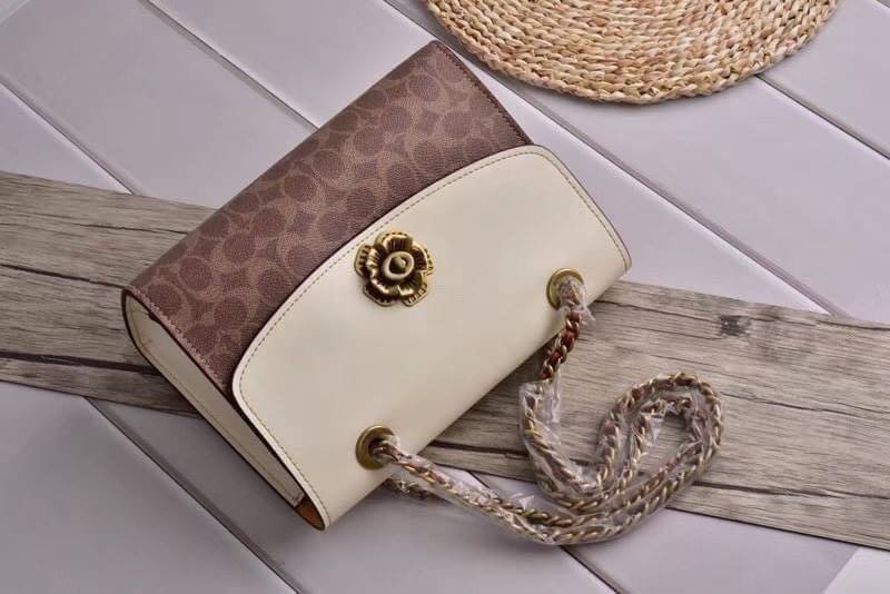 Coach Parker In Signature Canvas With Tea Rose
