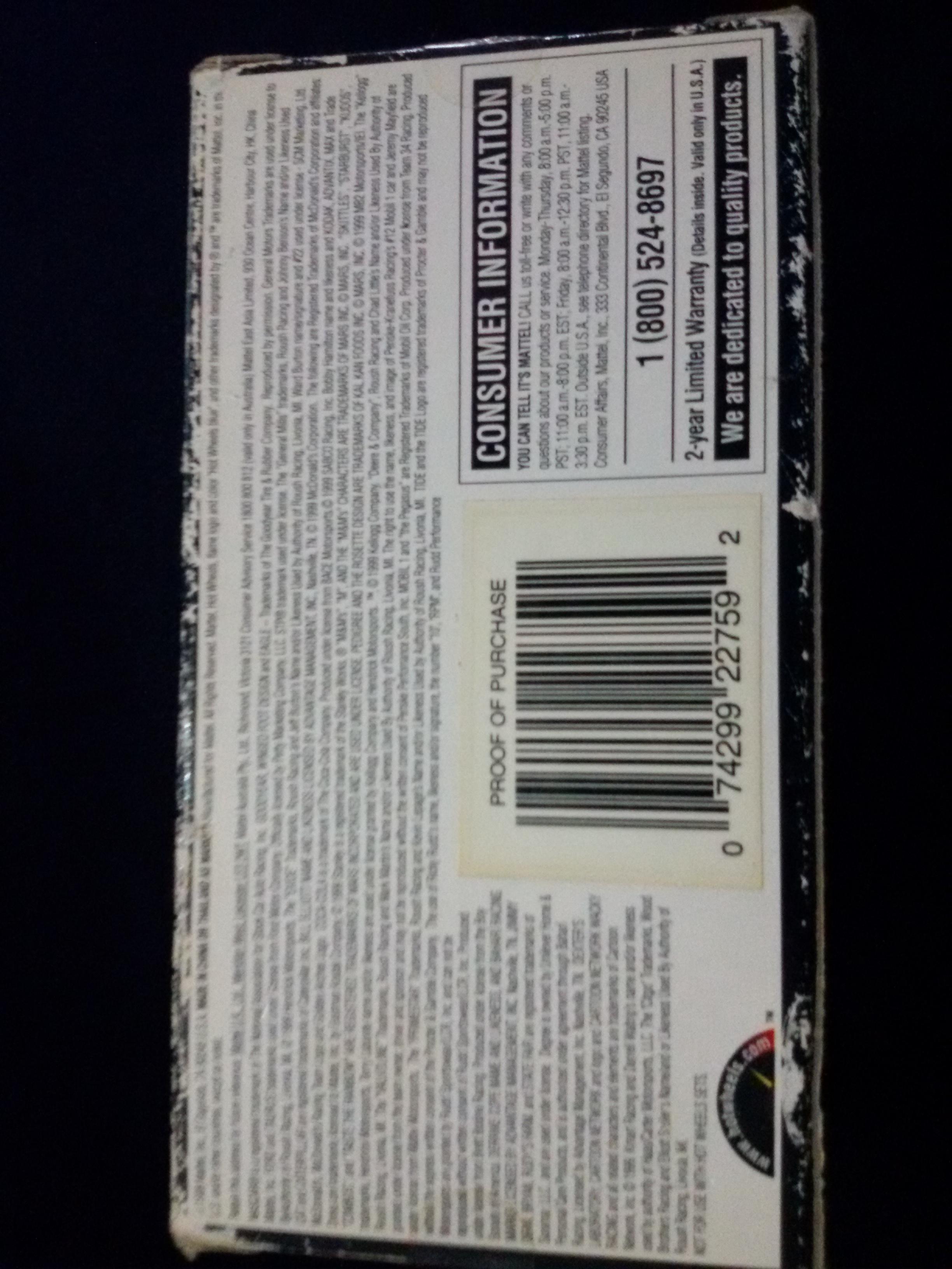 รถเหล็ก HOT WHEELS 1999 Racing Select Vehicles scale 1:43 - Tide #10