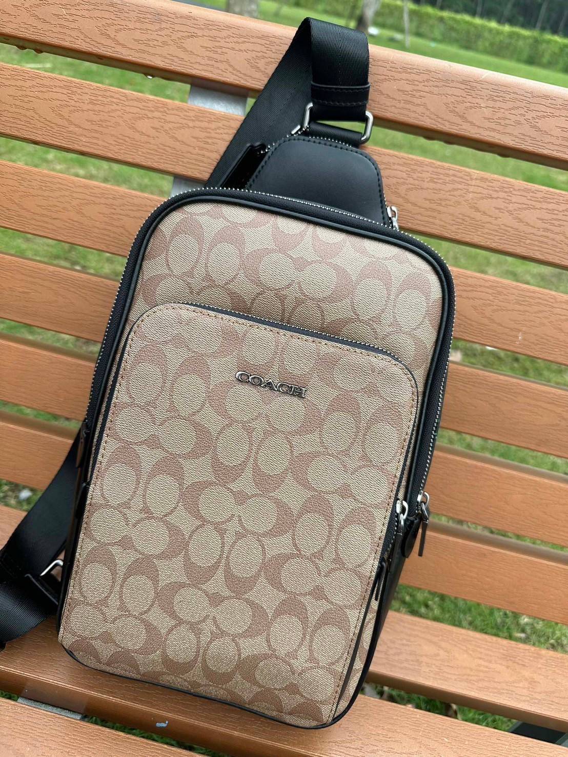 พร้อมส่ง 4 สี COACH Ethan Pack In Signature Canvas / COACH GRAHAM PACK กระเป๋าคาดอก 🧡 เกรดท็อปออริจินอล 1:1 สลับแท้ เกรดดีสุด ใช้งานต่างประเทศได้