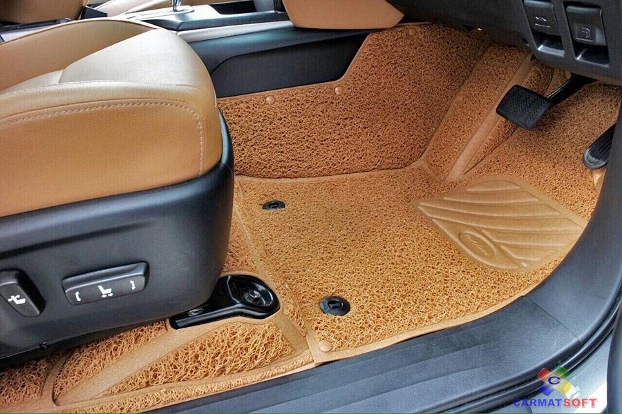 พรมดักฝุ่นไวนิลTOYOTA FORTUNER ปี2015-22 พรมไวนิลฟอจูนเนอร์ รีดขอบ สีชามัวร์ เต็มคัน