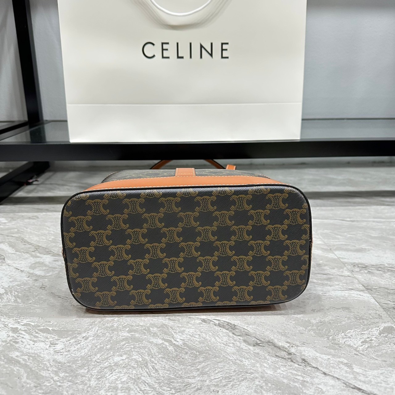 CELINE BUCKET BAG 10" / CELINE CABAS IN TRIOMPHE CANVAS TAN กระเป๋าสะพายทรงโท้ท บัคเก็ตสวยอยู่ทรง เรียบหรูดูแพง เกรดออริ 1:1