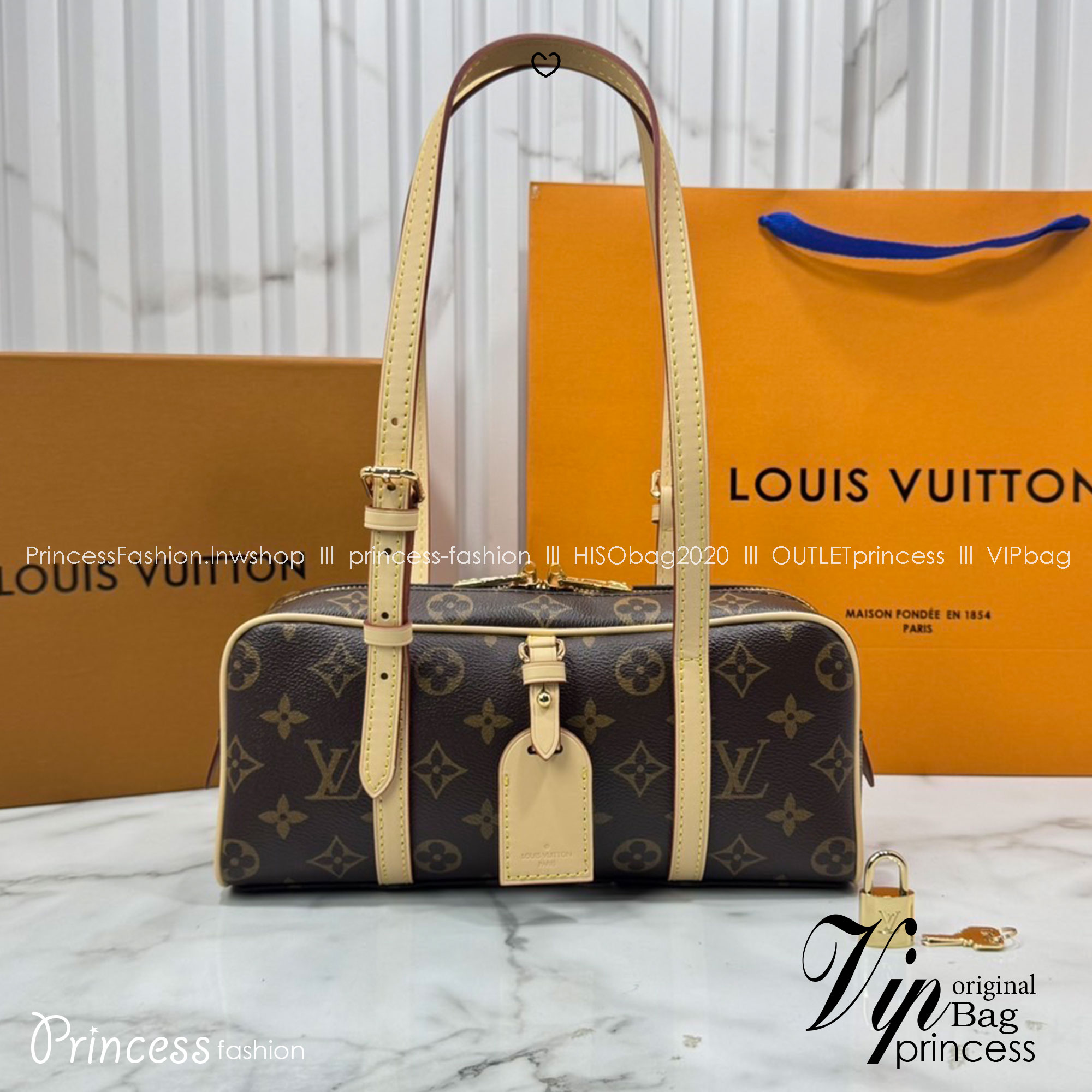 ORI หนังแท้ | LV Hang On bag กระเป๋าสะพายดีไซน์วินเทจ ปรับดีไซน์กระเป๋าถือรุ่น Cité คลาสสิกจากยุค'80s เป็นทรงโบว์ลิ่งร่วมสมัย