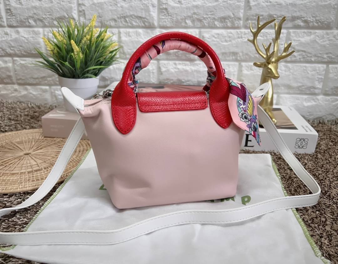 LONGCHAMP TOTE 2WAY BAG LE PLIAGE EXTRA L1500 พร้อมส่งที่ไทย กระเป๋าไซส์มินิ สีหวานละมุน ฟรีผ้าพันหู **สินค้าเกรดออริจินอล 1:1 สลับแท้ ใช้งานต่างประเทศได้