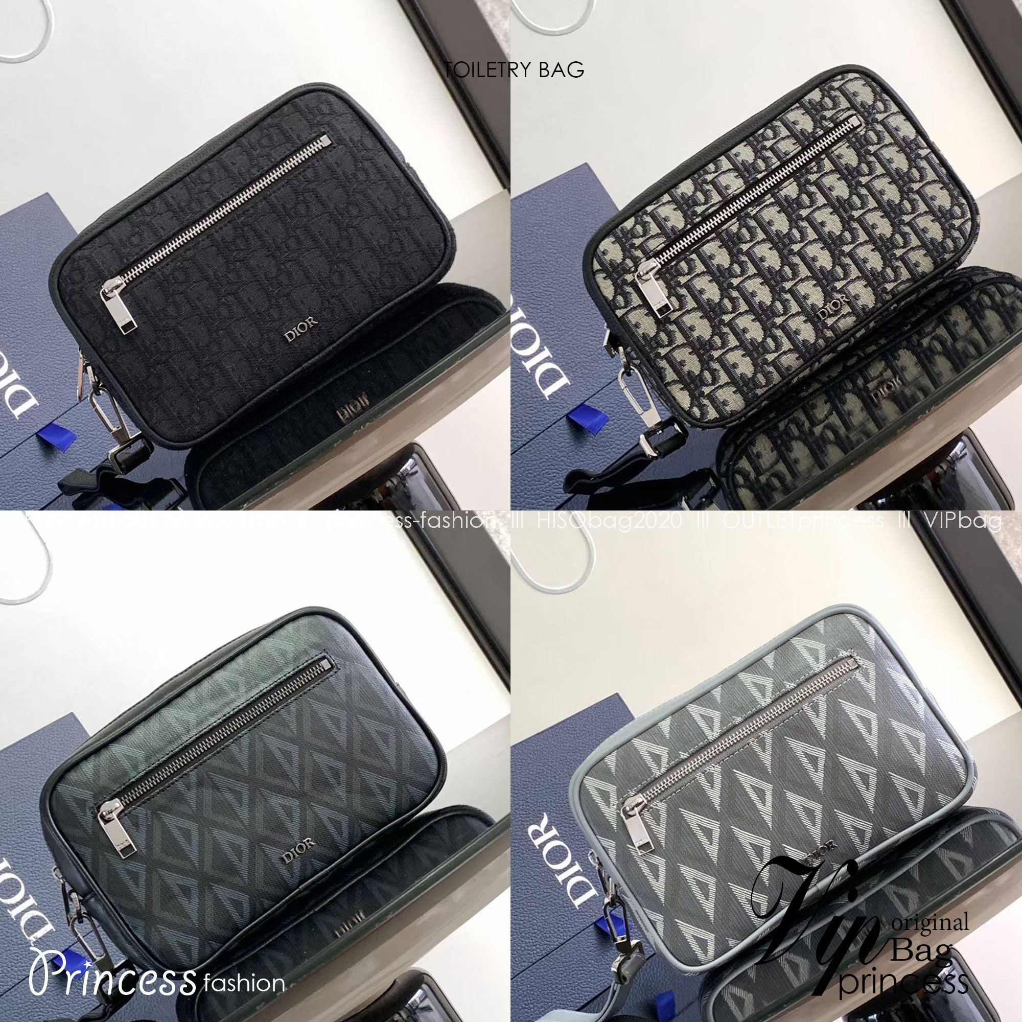 DIOR TOILETRY BAG Oblique Jacquard / Dior Toiletry Handbag พร้อมส่ง กระเป๋าถือมีสายคล้องมือ สวยหรูหราเป็นเอกลักษณ์แบรนด์ **สินค้าเกรดท็อปออริจินอล 1:1 สลับแท้ เกรดดีสุด ใช้งานต่างประเทศได้