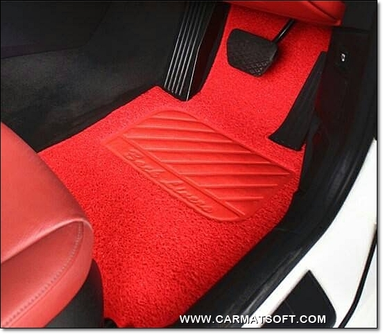 พรมดักฝุ่นไวนิล BMW Z4 พรมดักฝุ่นรถยนต์ รีดขอบ สีแดง ใยหนานุ่มพิเศษ เข้ารูป