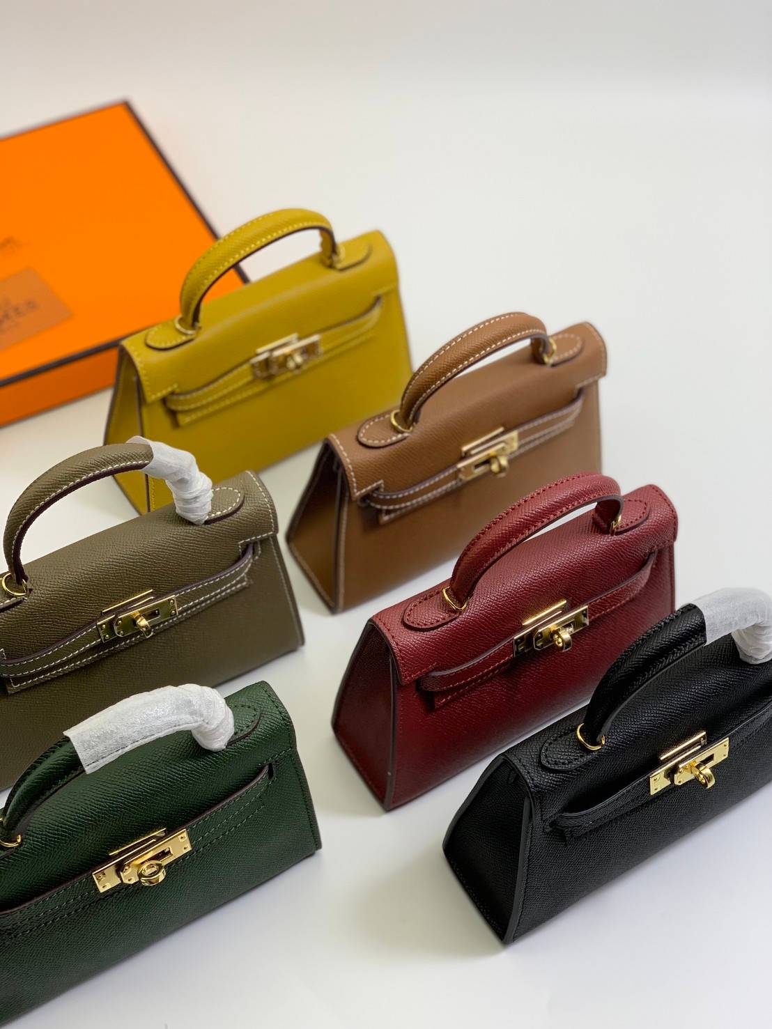 VIP หนังแท้ 】HERMES KELLY 20 MINI SELLIER GOLD EPSOM GOLD HARDWARE