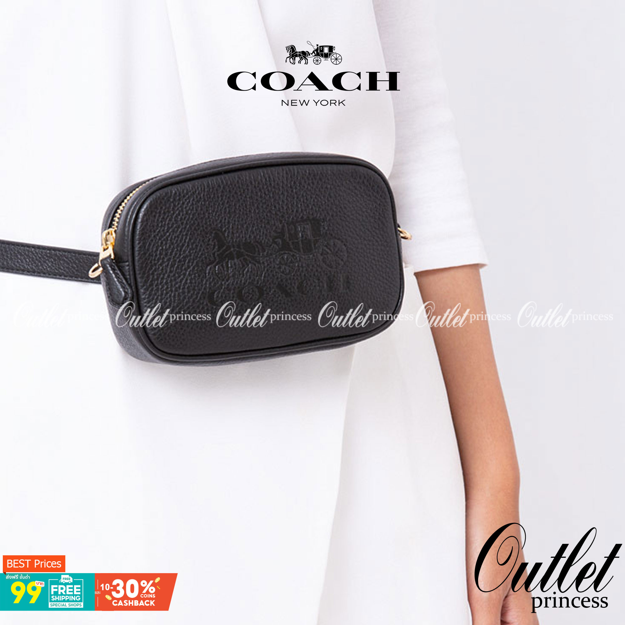 COACH JES CONVERTIBLE BELT BAG IN COLORBLOCK 2IN1 !! กระเป๋าคาดอก/สะพายข้าง ใช้ได้ถึง 2 แบบ!! คุ้มค่ามากที่สุด!! วัสดุหนัง pepble ดีไซน์เรียบ แต่หรู ภายในเป็นช่องโล่ง ใบนี้สาวๆที่ไม่ชอบพกของเยอะ เหมาะมากๆน้า 🙇♀️ ของดีราคาจับต้องได้ ไอเท็มนี