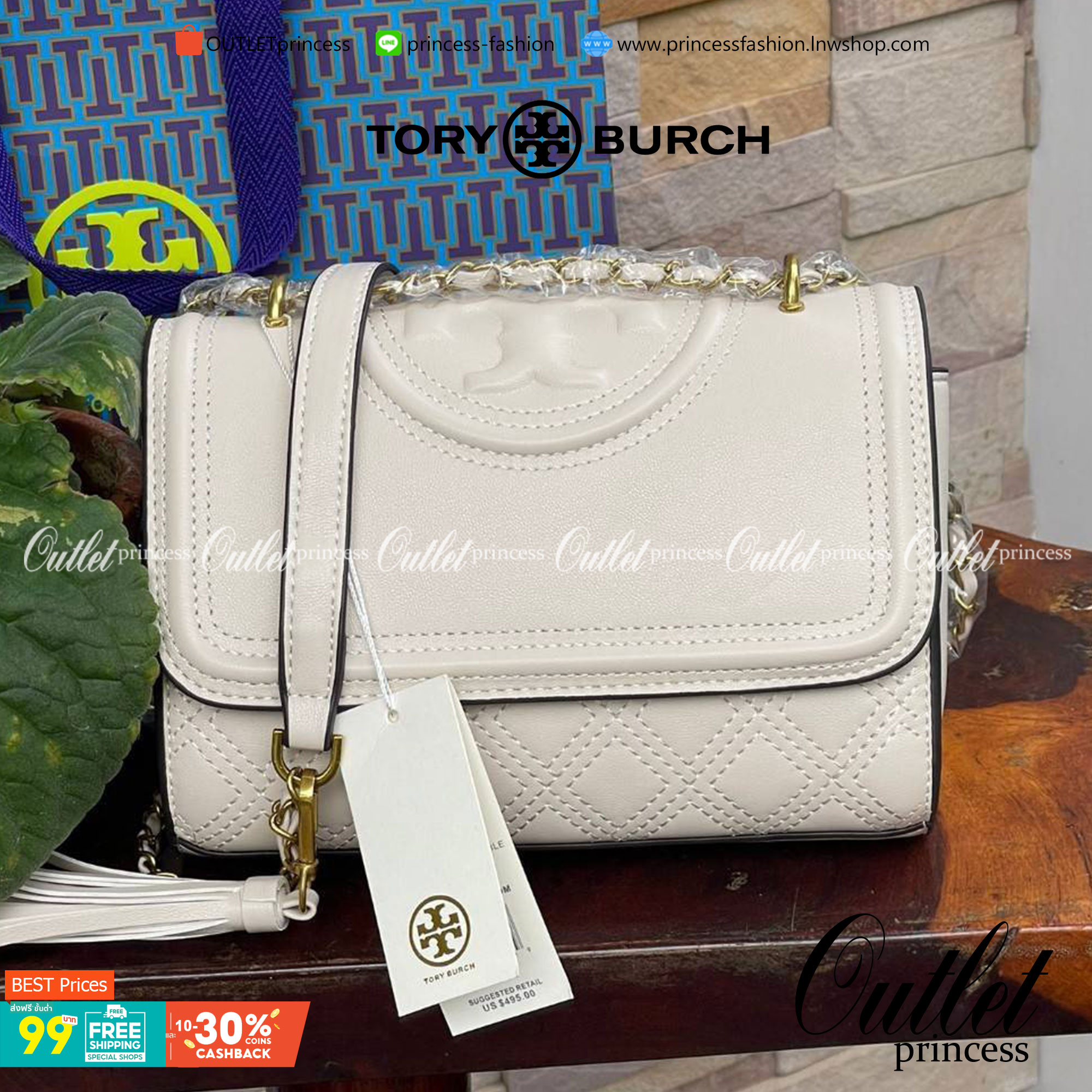 TORY BURCH Fleming Convertible Shoulder Bag ดีไซน์น่ารัก ดูแพงไม่เป็นรองใคร ใช้ได้ทั้งทั่วไปและออกงาน สาว ๆ คนไหนที่กำลังมองหากระเป๋าสะพายไหล่น่ารัก ๆ สักใบที่มีดีไซน์โดดเด่น สะดุดตาล่ะก็ไม่ควรพลาดกับ Collection นี้เลยค่ะ เพราะ Fleming นั้นเป็นรุ่นที่เรีย