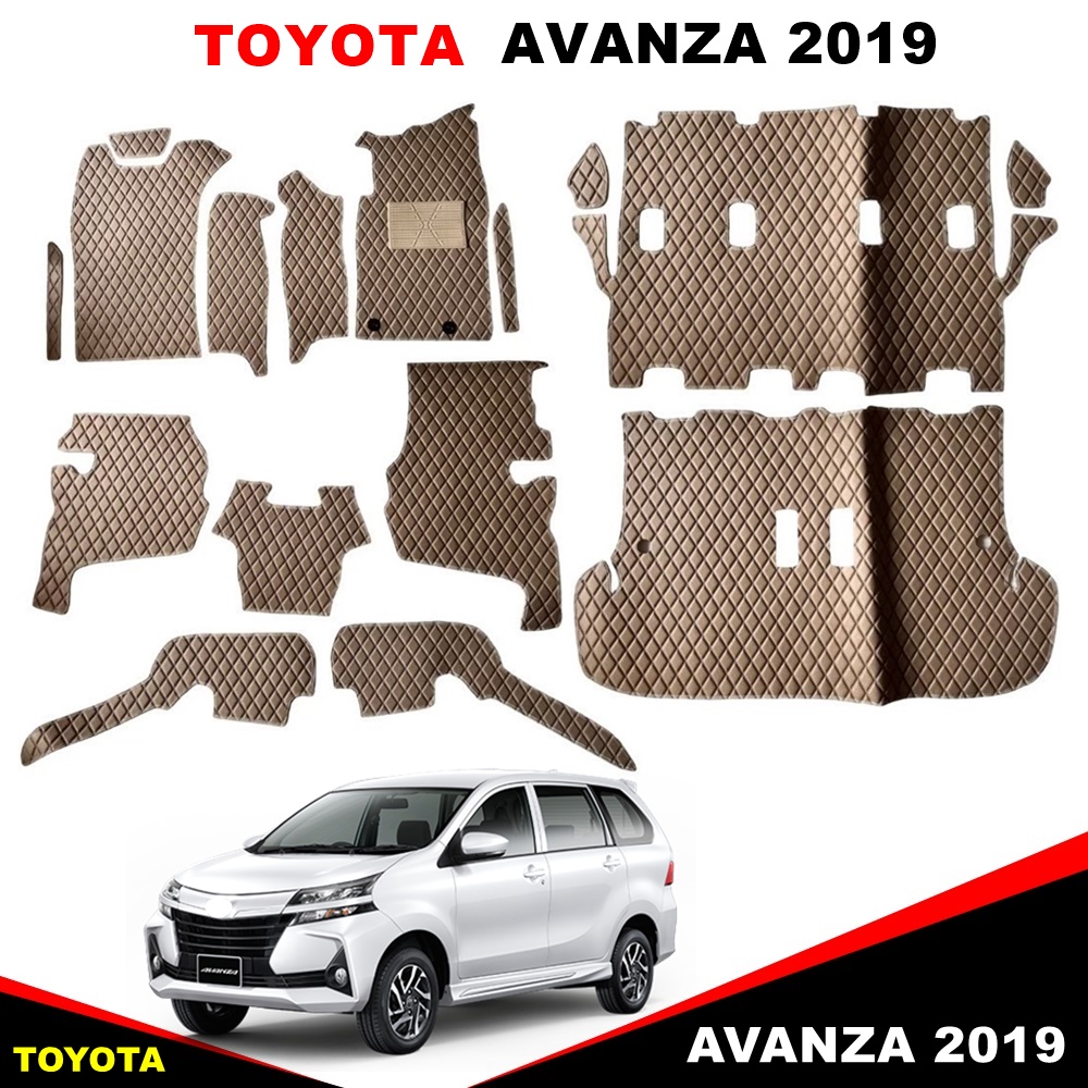 ยางปูพื้นรถยนต์ TOYOTA AVANZA 2019 ลายไดมอนด์ สีครีม เต็มคัน (พร้อมส่ง)