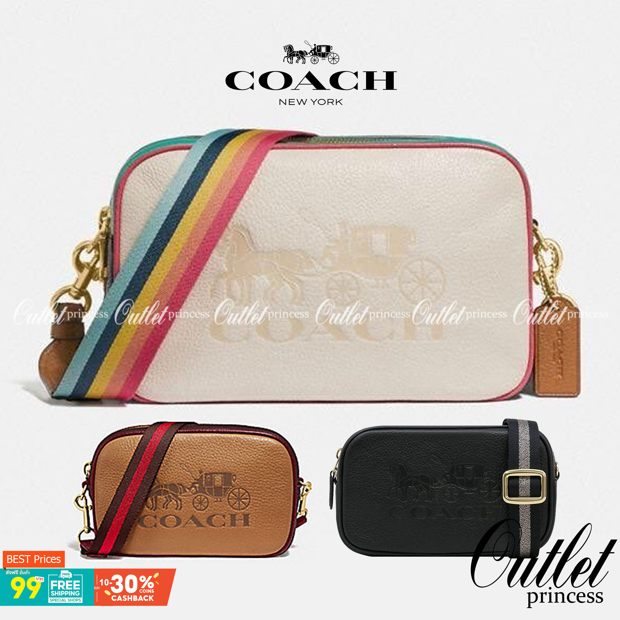 COACH JES CONVERTIBLE BELT BAG IN COLORBLOCK 2IN1 !! กระเป๋าคาดอก/สะพายข้าง ใช้ได้ถึง 2 แบบ!! คุ้มค่ามากที่สุด!! วัสดุหนัง pepble ดีไซน์เรียบ แต่หรู ภายในเป็นช่องโล่ง ใบนี้สาวๆที่ไม่ชอบพกของเยอะ เหมาะมากๆน้า 🙇♀️ ของดีราคาจับต้องได้ ไอเท็มนี