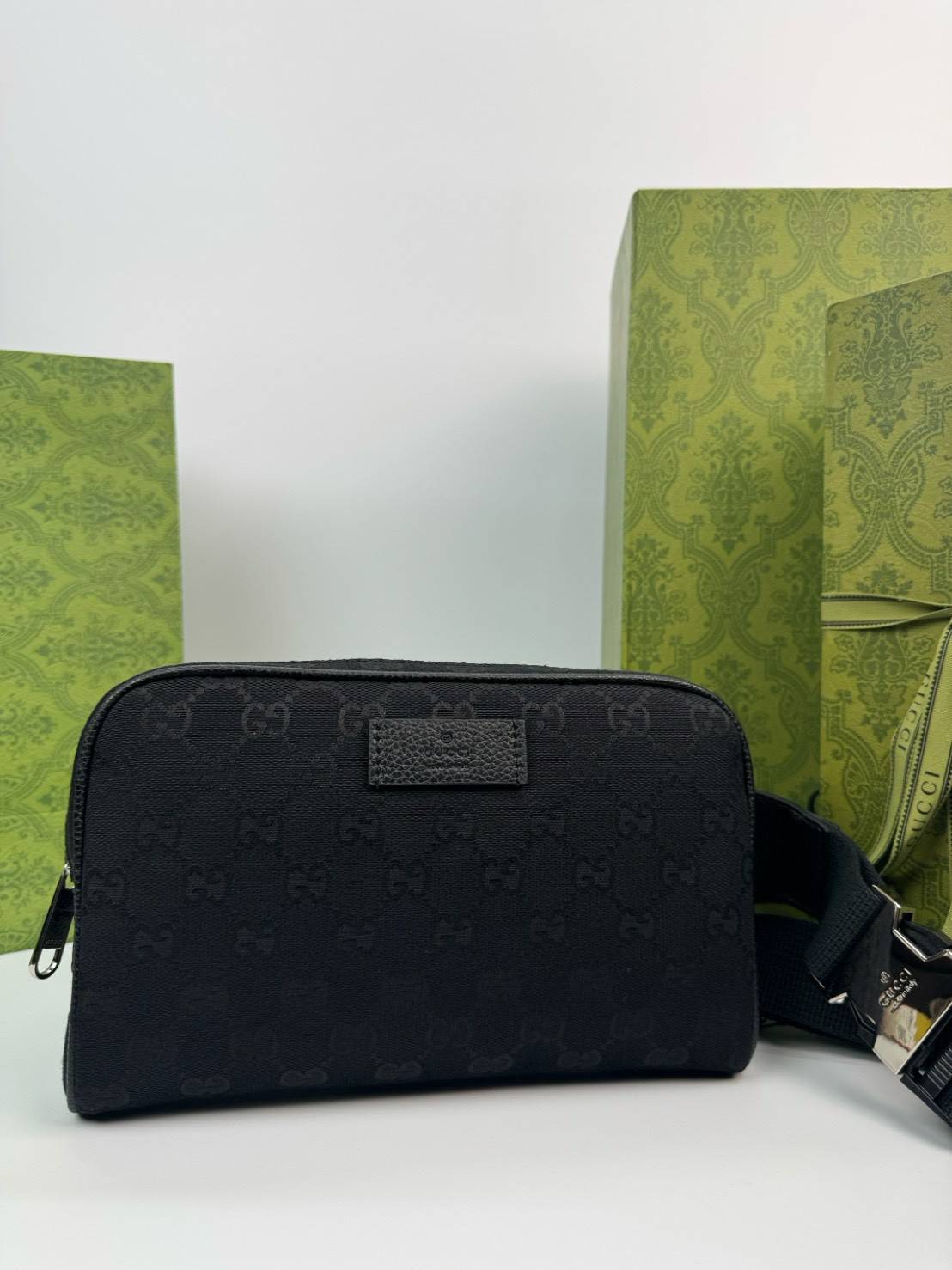 ORI หนังแท้ | GUCCI GG Canvas Belt Bag Black กระเป๋าคาดอก คาดเอว ดีไซน์วินเทจ โทนสีดำสุดคลาสสิก