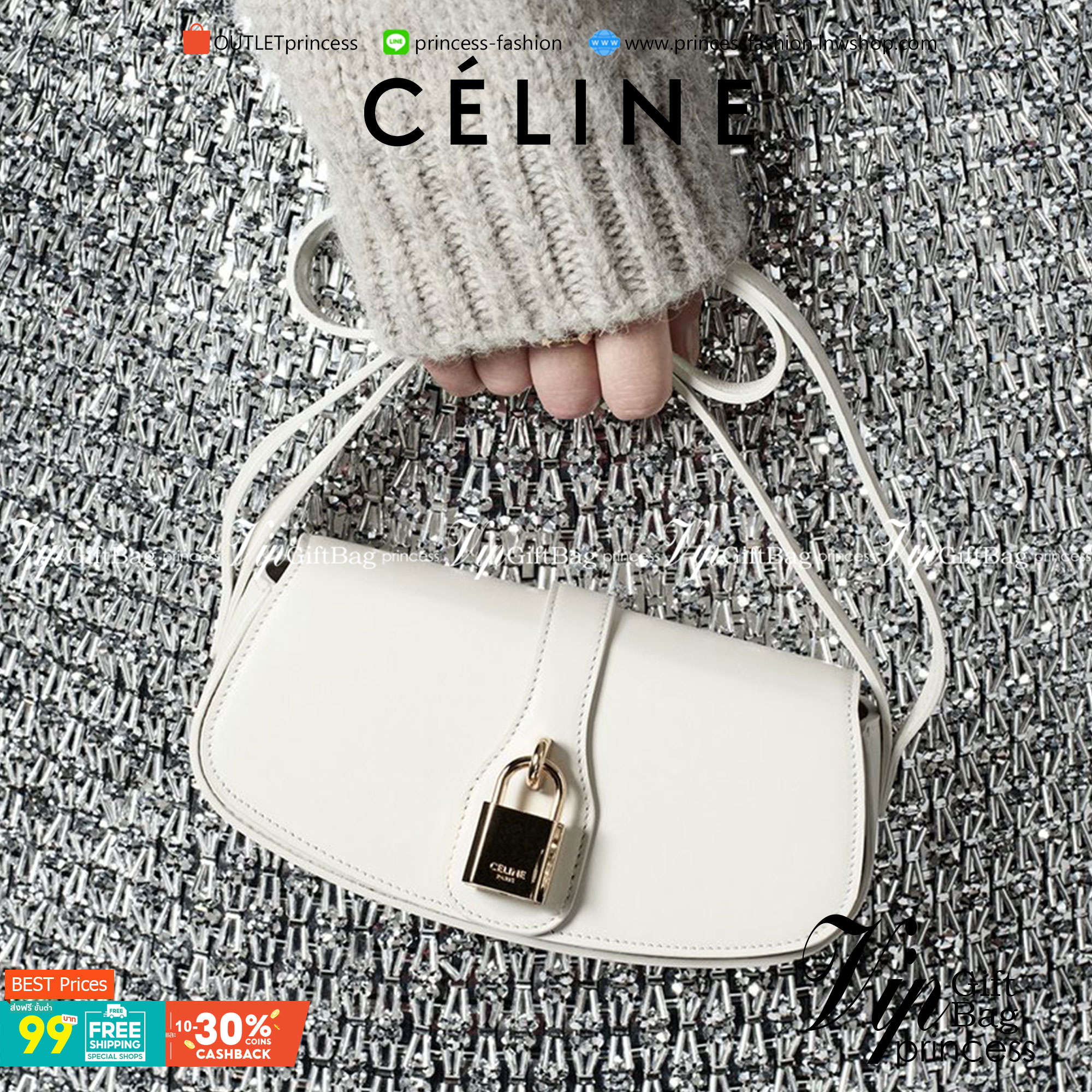 VIP 】CELINE TABOU CLUTCH BAG CELINE MINI CROSSBODY BAG (GWP) วัสดุ Triomphe Canvas หนังสวยอยู่ทรงกันน้ำได้ ขนาดกำลังน่ารัก การออกแบบที่เน้นความเรียบแต่หรู มาพร้อมสายสะพายสั้นและสายสะพายยาว สำหรับสะพายไหล่ สายปรับระดับสั้น-ยาวได้ (ถอดไม่ได้) โดดเด่นที่ด้าน