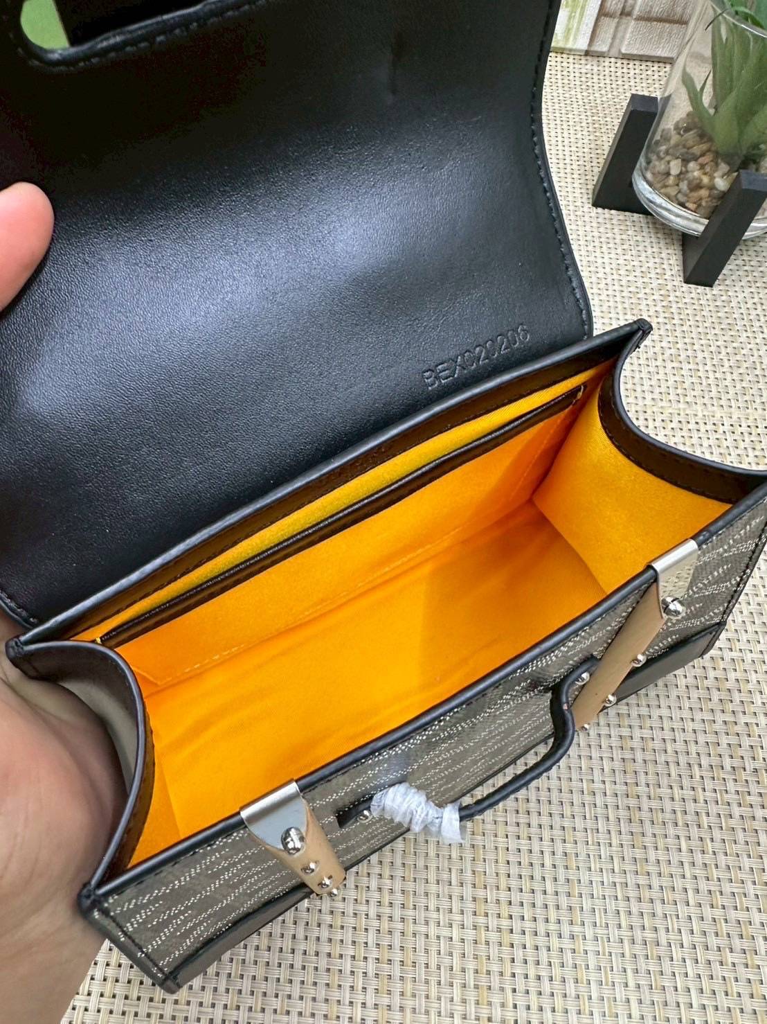 10 สี ORI หนังแท้ | GOYARD Saïgon Souple Mini Bag 20cm กระเป๋าถือ/สะพายดีไซน์หูจับไม้เป็นเอกลักษณ์ที่สวยหรูหราสง่างาม