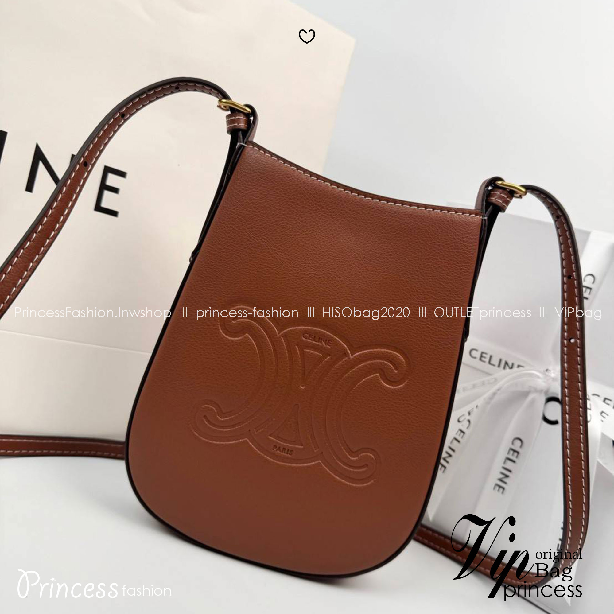 ORI หนังแท้ | CELINE PHONE POUCH HELOISE IN SUPPLE กระเป๋าใส่โทรศัพท์ เรียบหรู ด้วยลวดลาย Triompe ที่แสดงถึงความเป็นเอกลักษณ์ของแบรนด์
