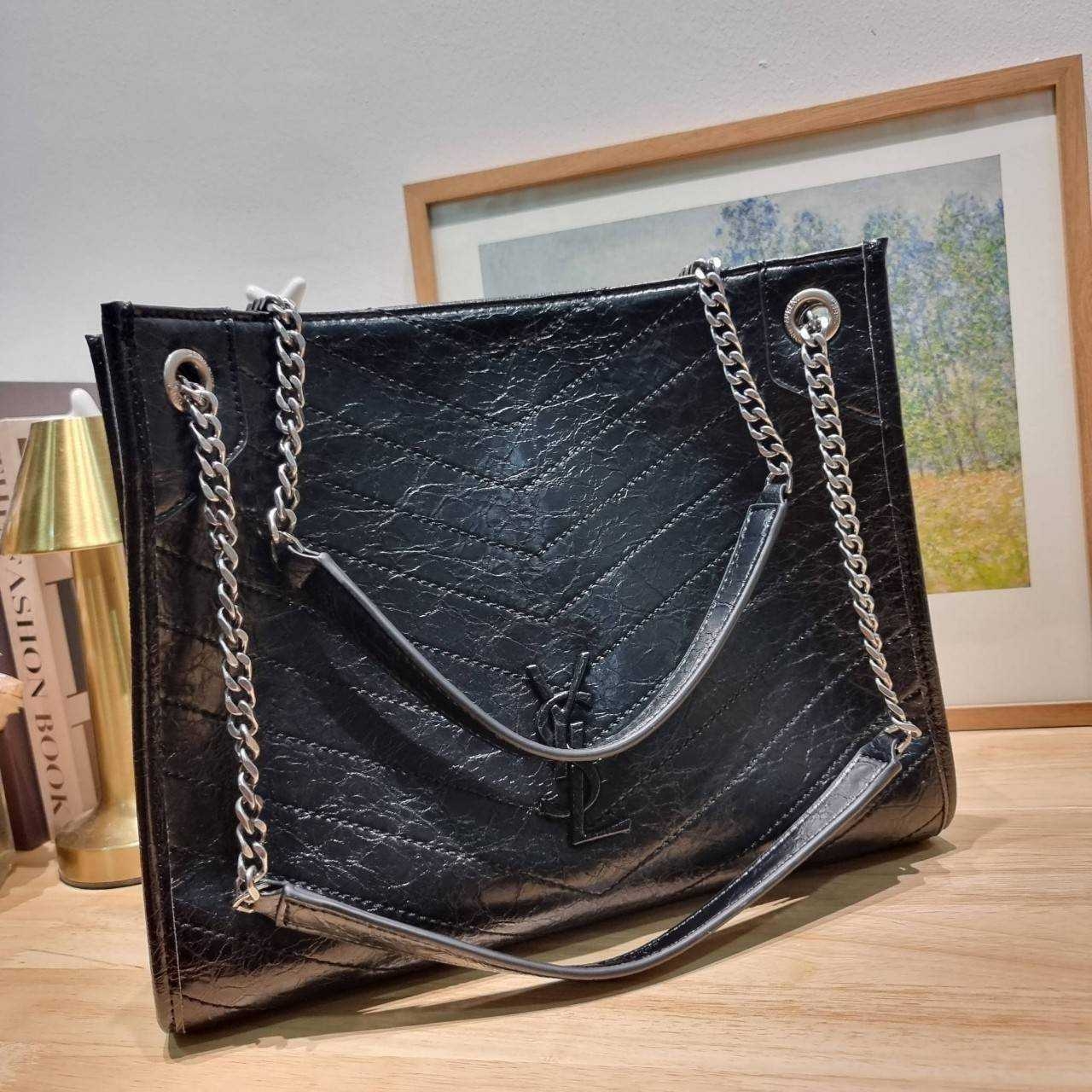 Ysl niki tote bag กระเป๋าสะพายไหล่ทรงโท้ทใบใหญ่ เกรดออริ 1:1 ใช้งานต่างประเทศได้